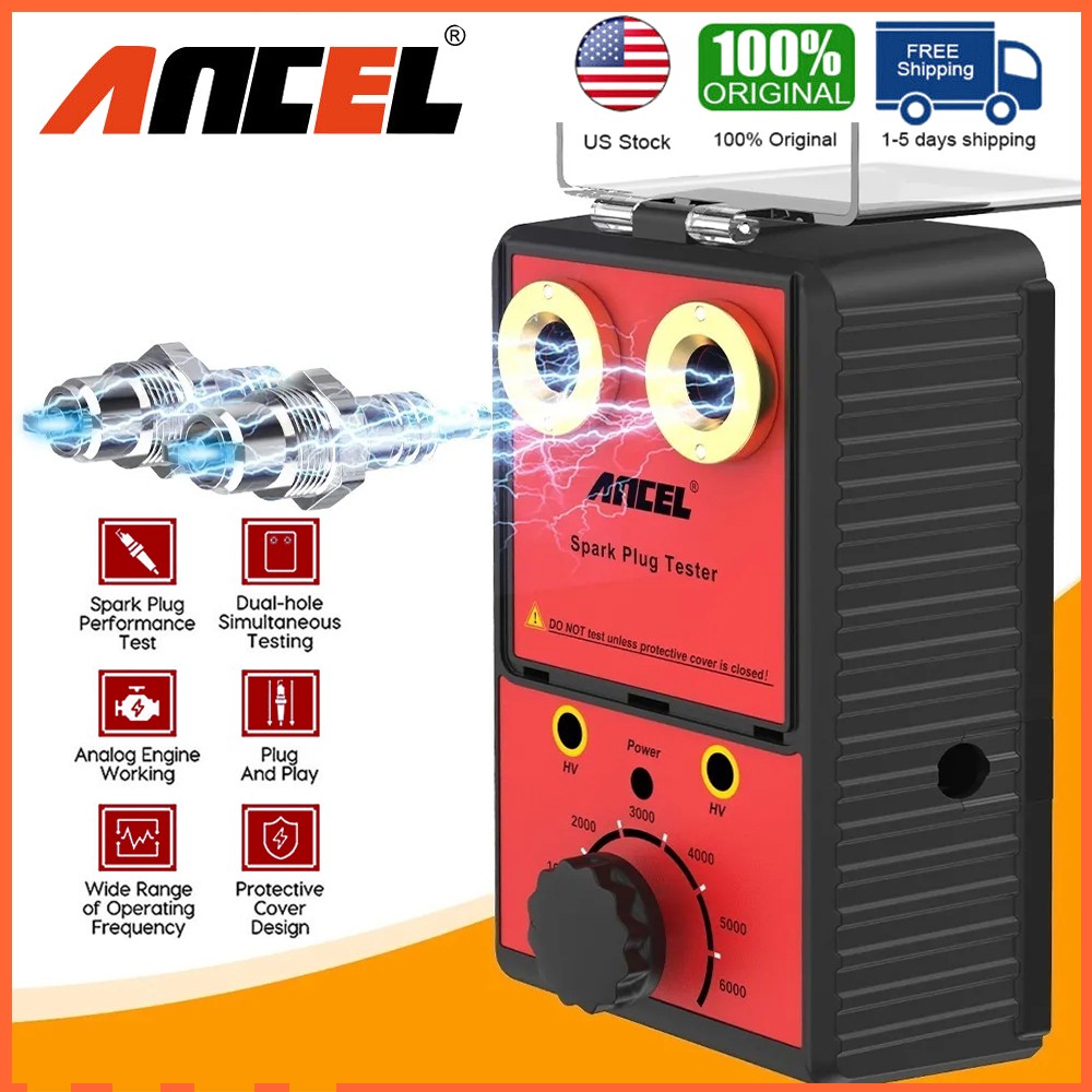 Dual Plug Car Spark Plug Tester 12V Gasoline Ignition Plug Diagnostic Tool