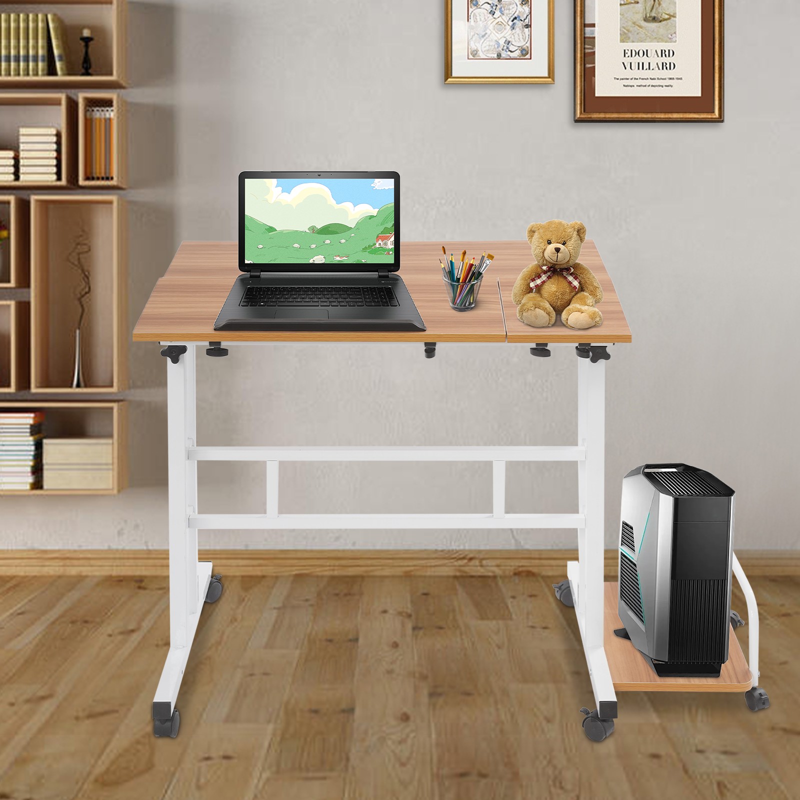Modern Computer Desk Multi Functional Foldable Computer Table Adjustable Height