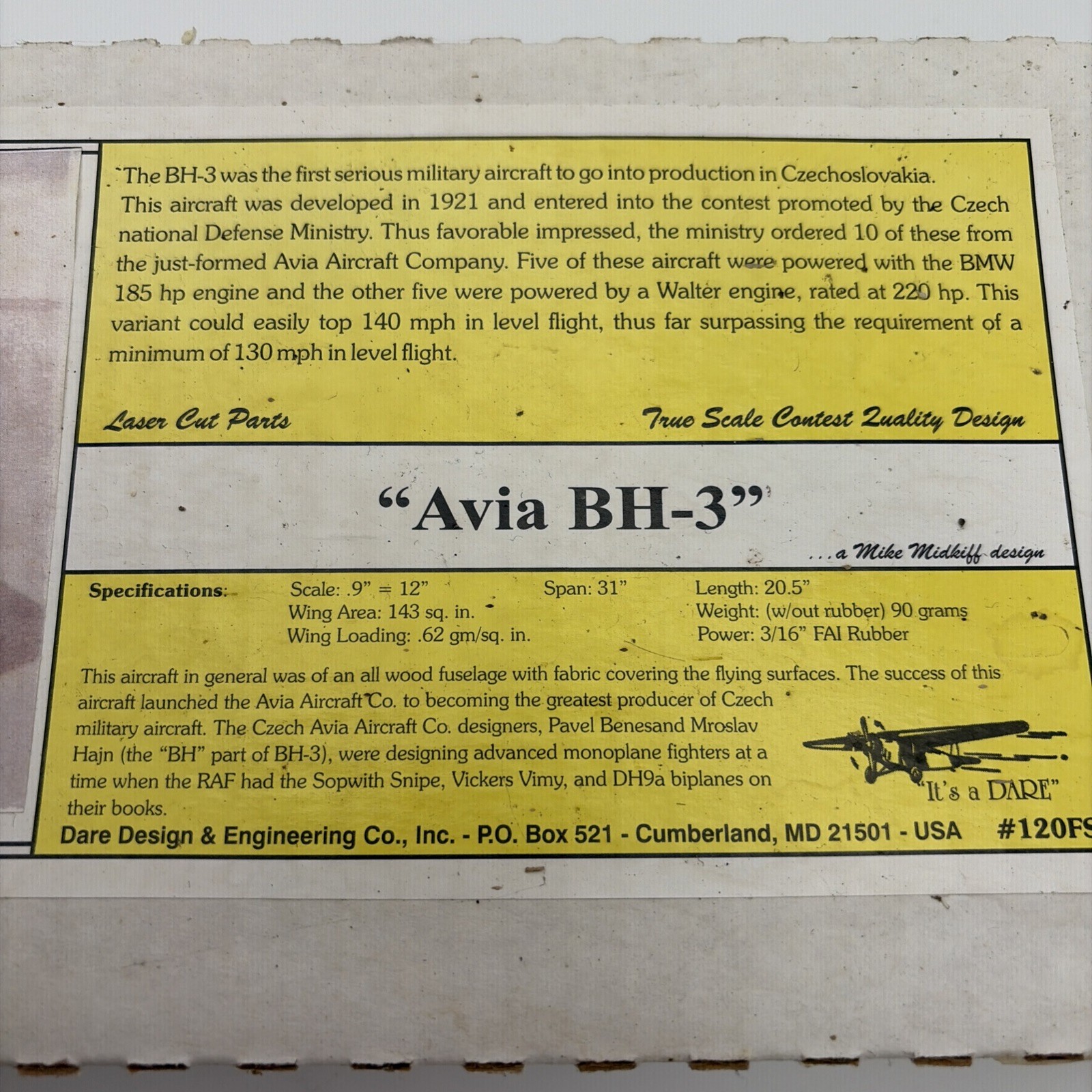 Dare Design Avia BH-3 31” NEW