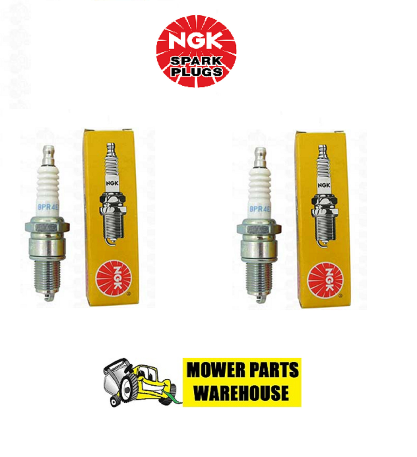 2 PACK GENUINE NGK SPARK PLUGS BPR4ES 6578 JOHN DEERE M805853 SMALL ENGINE