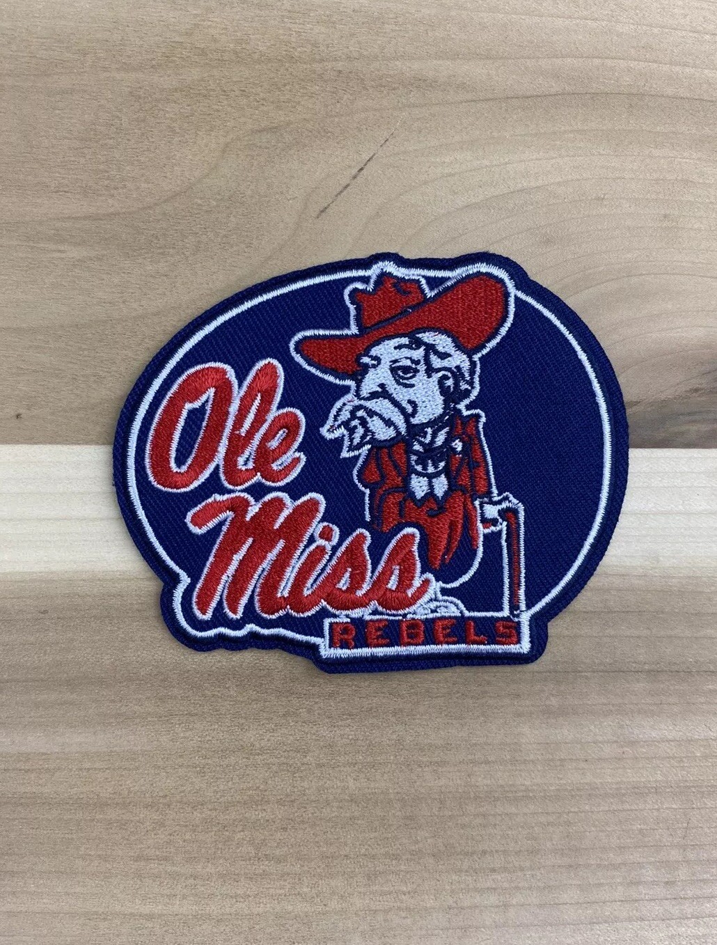 OLE MISS REBELS EMBROIDERED IRON ON PATCH 3” X 3.5”