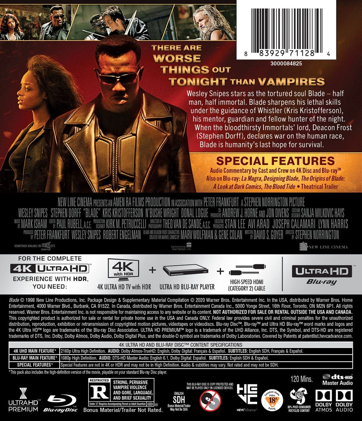 Blade 4K UHD Blu-ray Wesley Snipes NEW