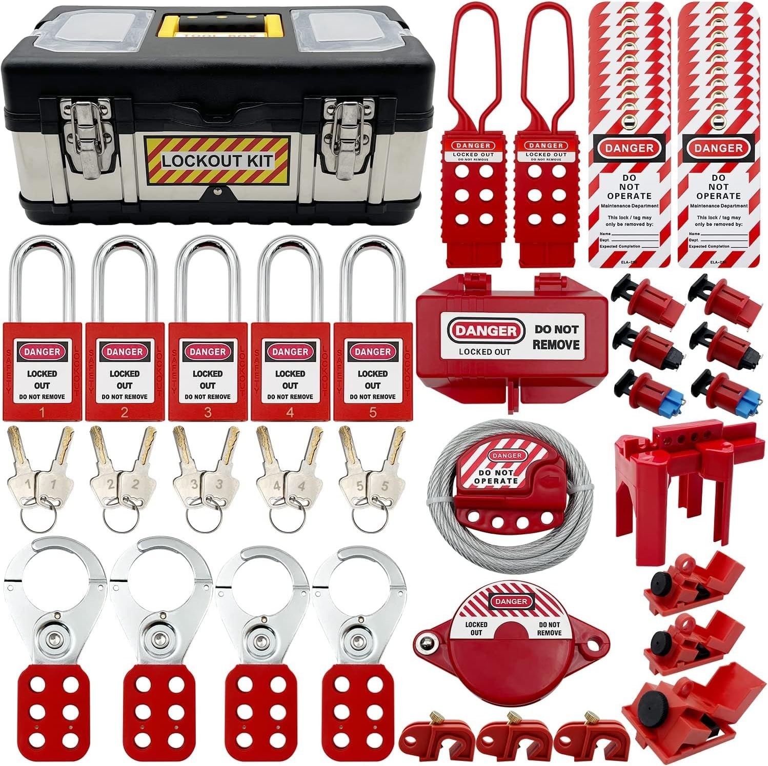 Lockout Tagout Kit with Circuit Breaker Lockout