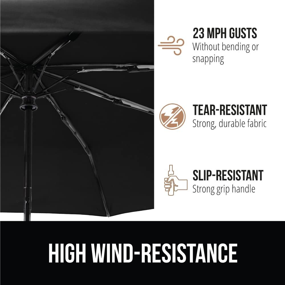 Strong Windproof Stick Compact Umbrella for Rain, One-Click Automatic Open and C