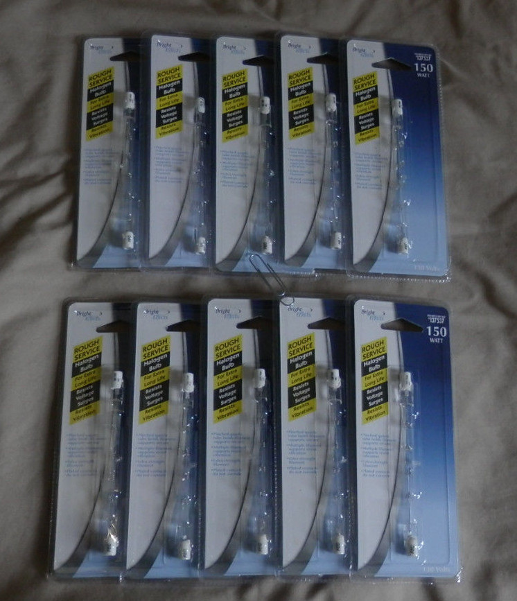 (10) NEW 150W Bright Effects Bulb 4-11/16" Rough Serv T3 R7S 130V #137537 - LONG