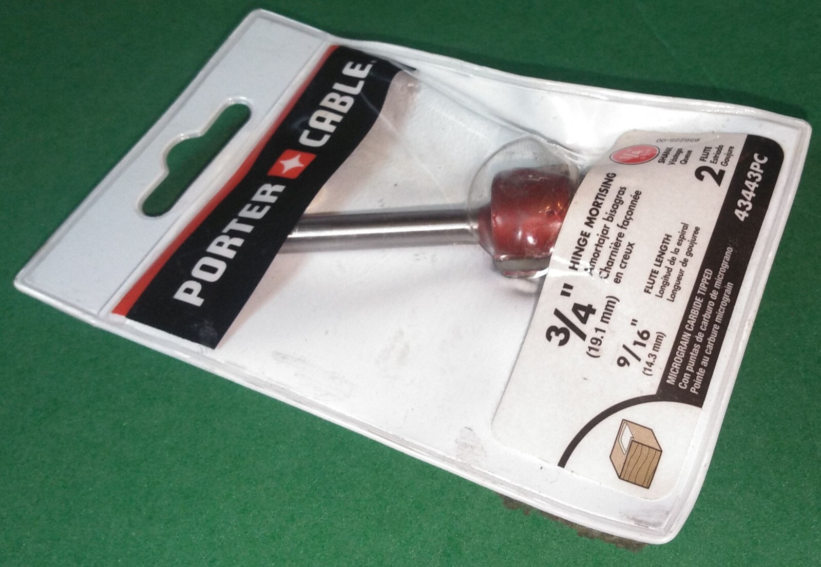 Porter Cable 3/4 x 9/16 Hinge Mortising 2 Flute Router Bit ( 43443pc )