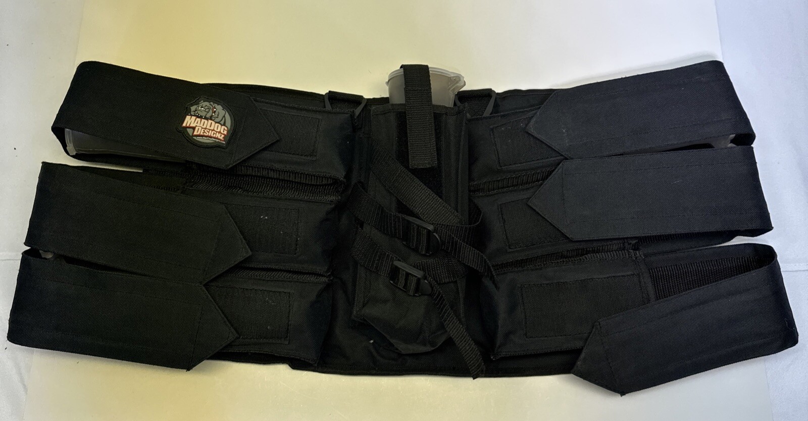 Mad Dog Designz Padded Paintball Harness 6+1 (never used), Comes w 6 Pods (used)