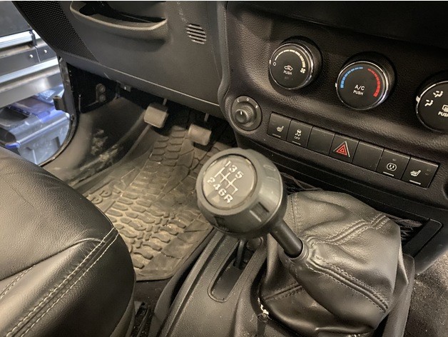 Jeep Wrangler JK Shifter Knob Snap-In OEM Style ASA-CF 3D Printed Shift Knob