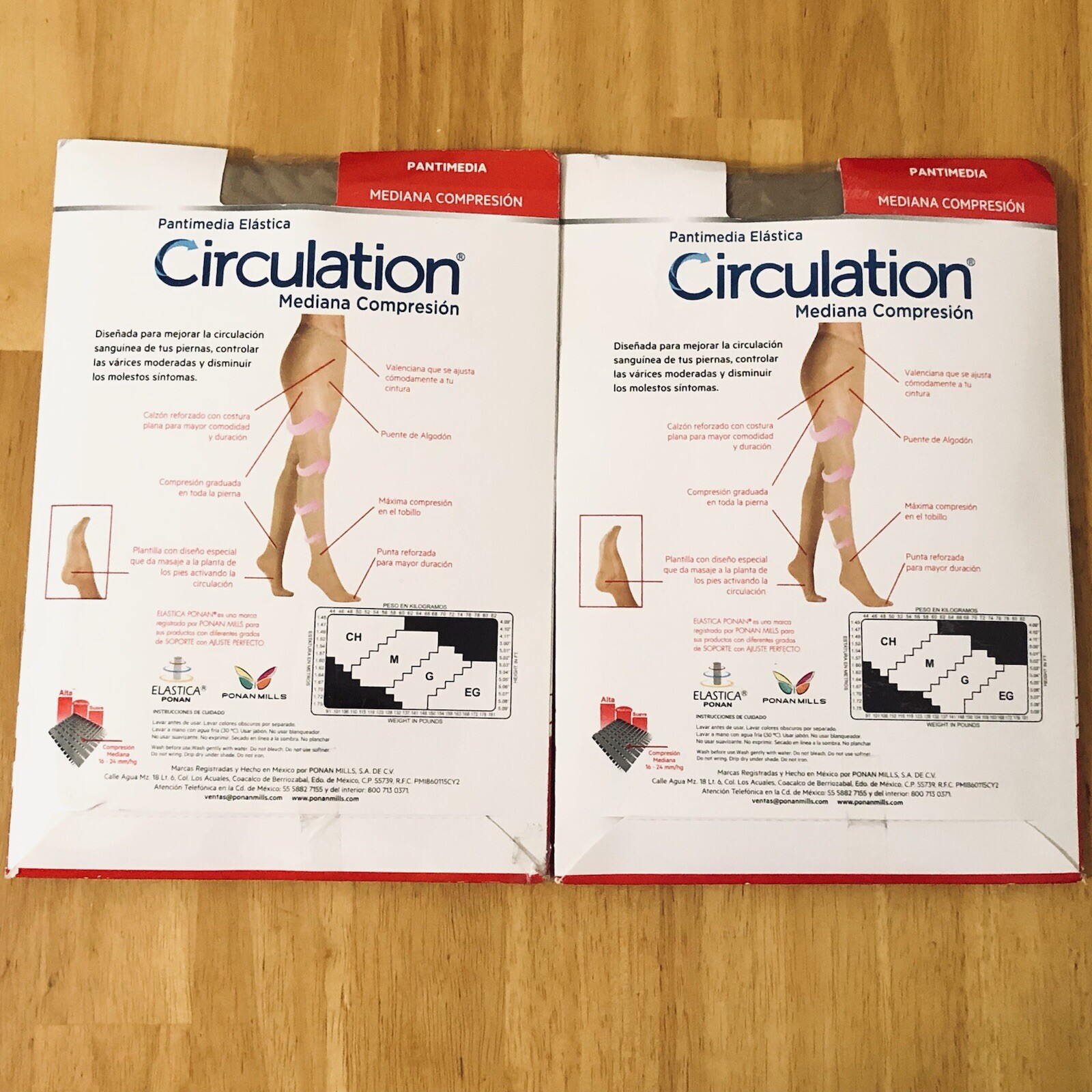 Ponan Mills Medium Compression Pantyhose Opaque Size G Boost Circulation 2 Pairs