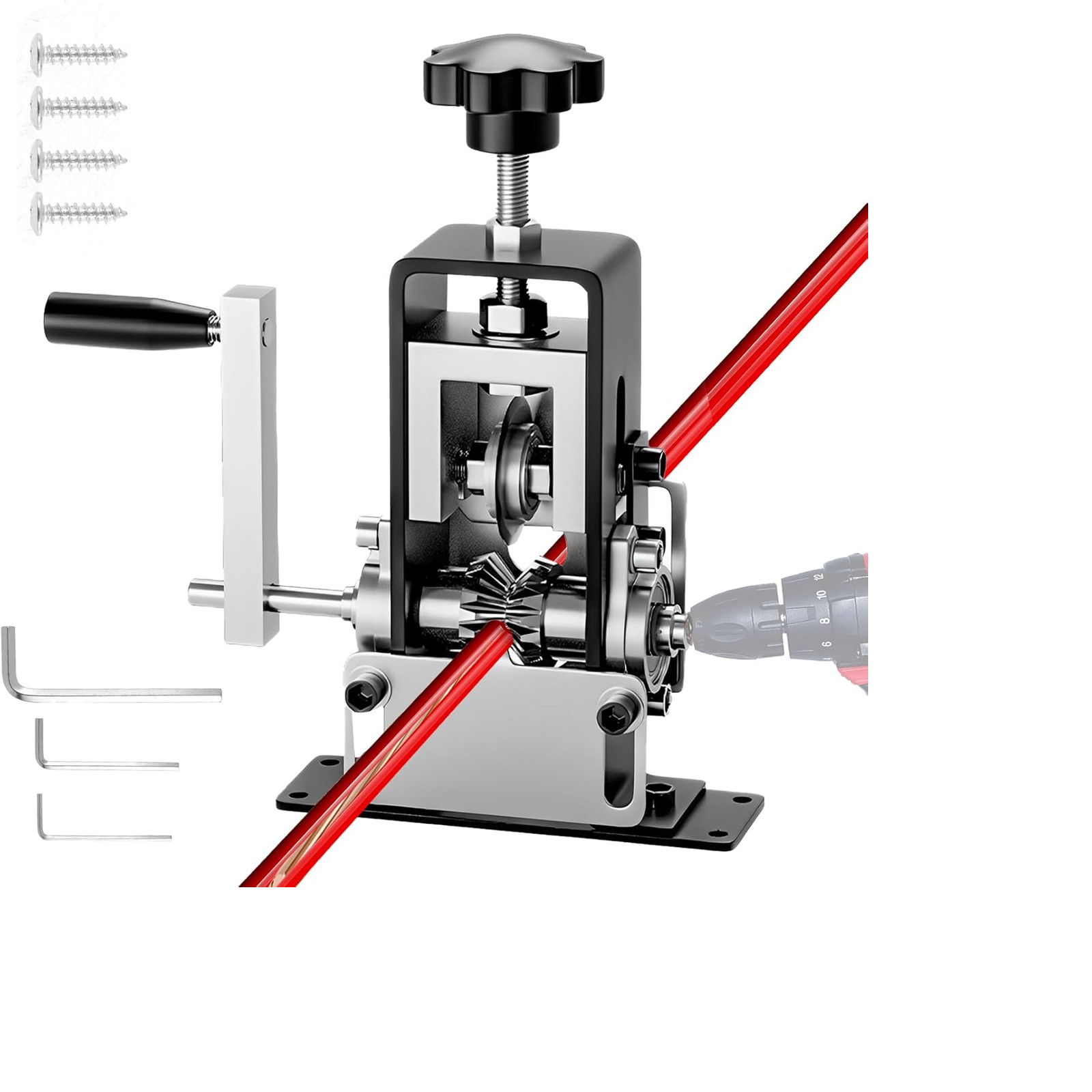 Manual Wire Stripper Machine for Copper Wire, 0.06 to 0.98 Inches, Hand Crank or
