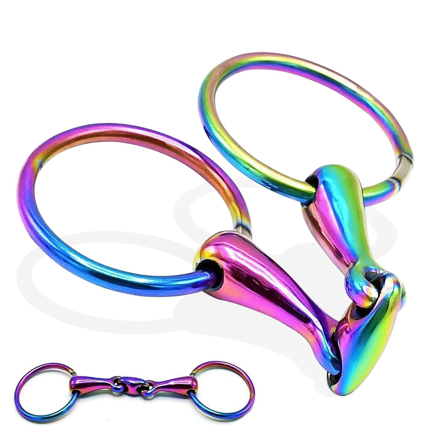 AAProTools Rainbow Multi Color Horse Bit Loose Ring Lozenge Fat Link...