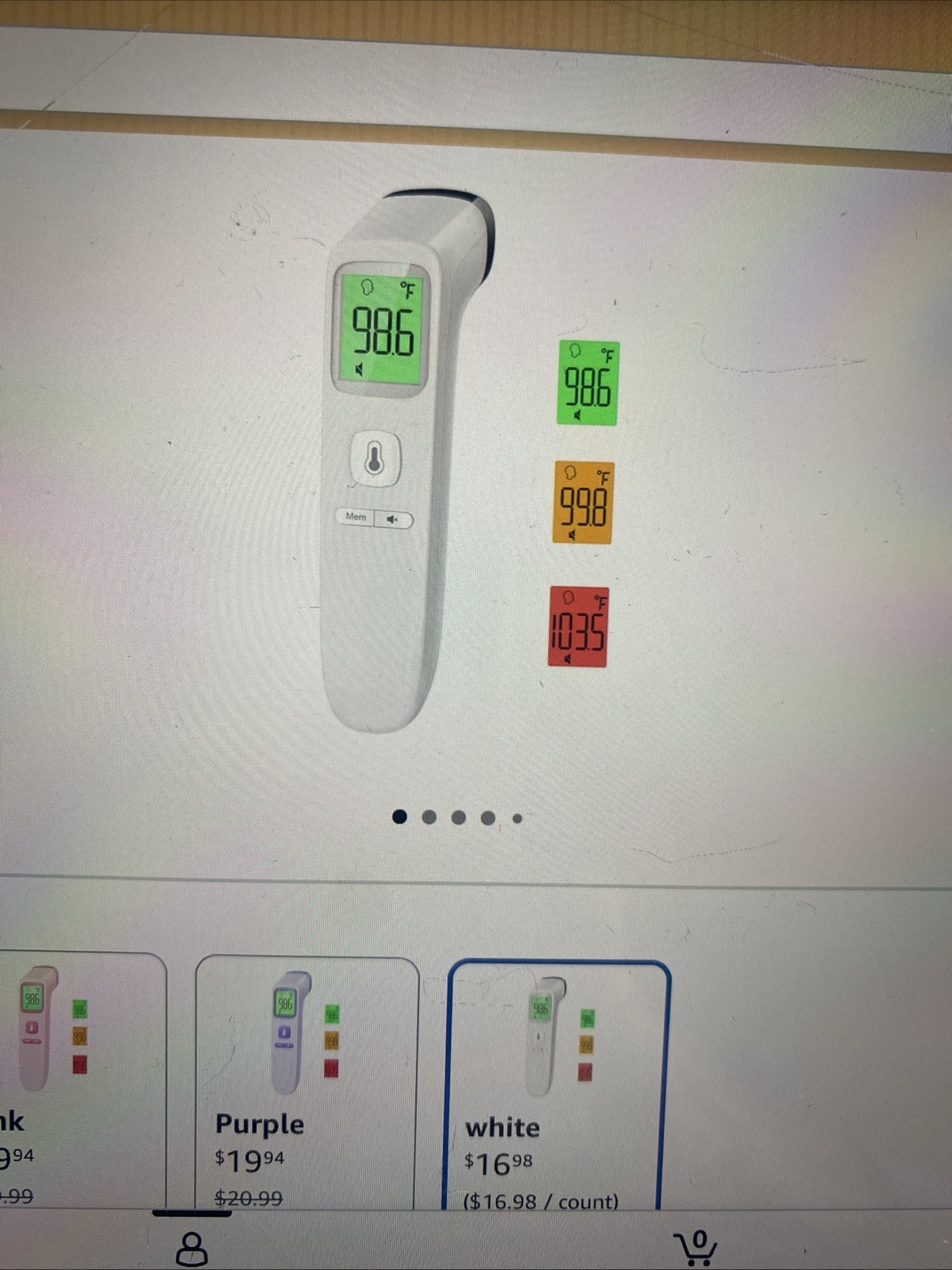 Thermometer No-Touch, Infrared Forehead