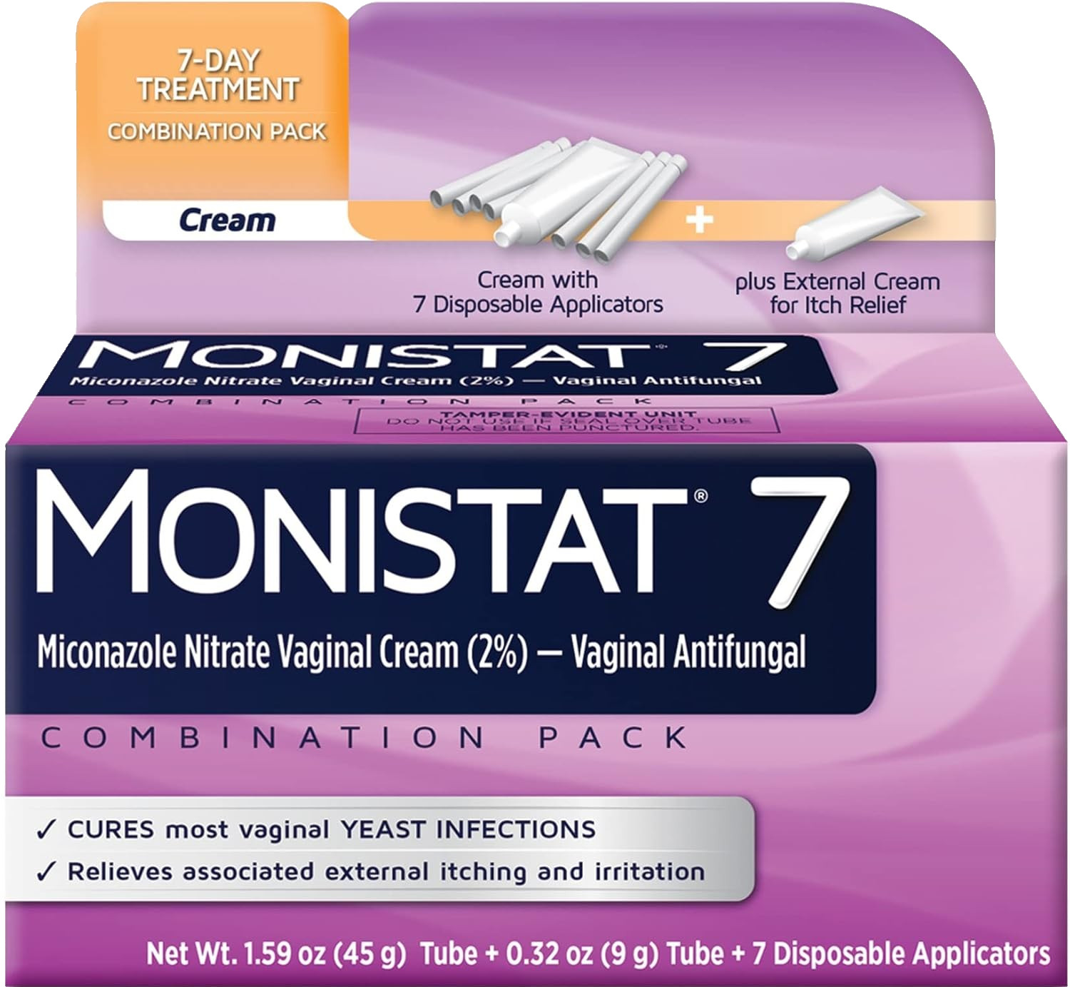 Monistat 7 Yeast Infection Treatment COMBO PACK - w/ External Itch Cream --