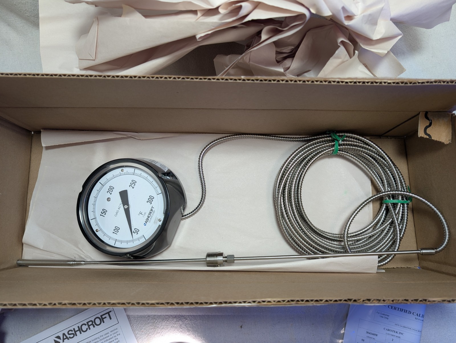 Ashcroft C-600A-04 Duratemp Remote Thermometer 4.5" 50-300F 30ft C08 B17 A2 L09