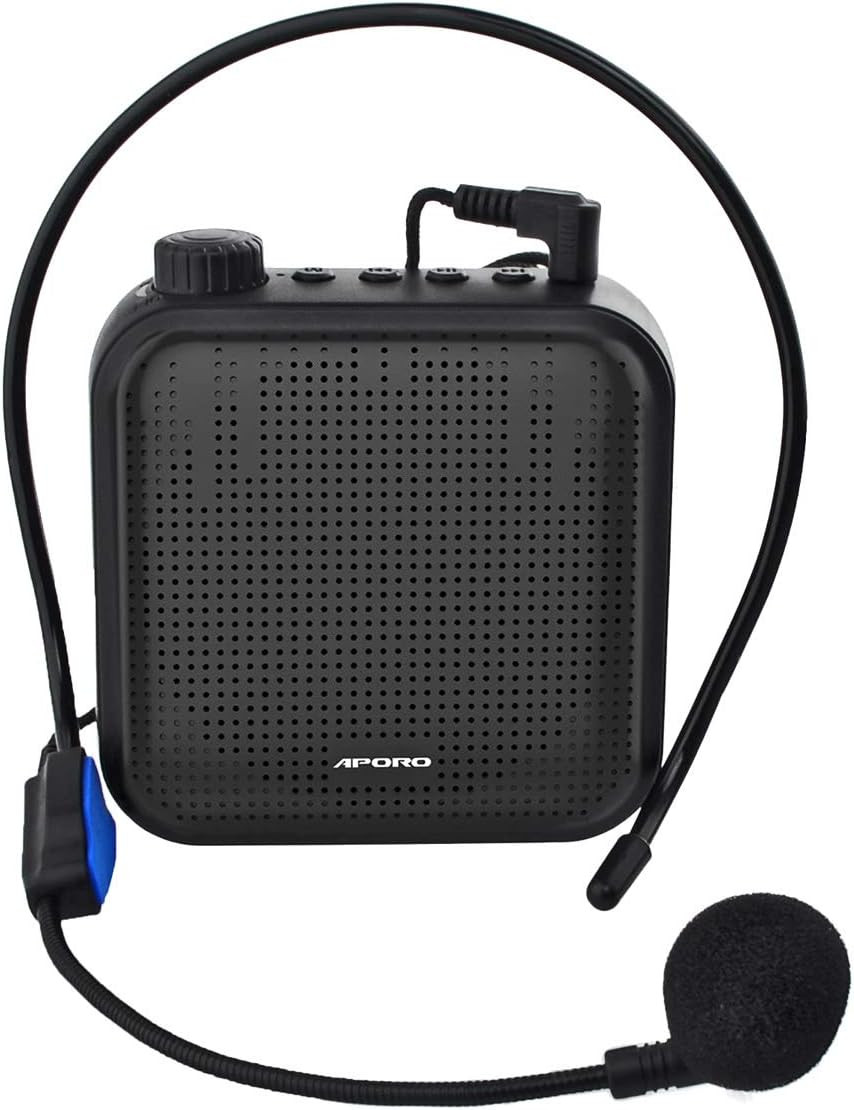 Voice Amplifier 12W Rechargeable PA System (1200Mah) with Wired Microphone for T