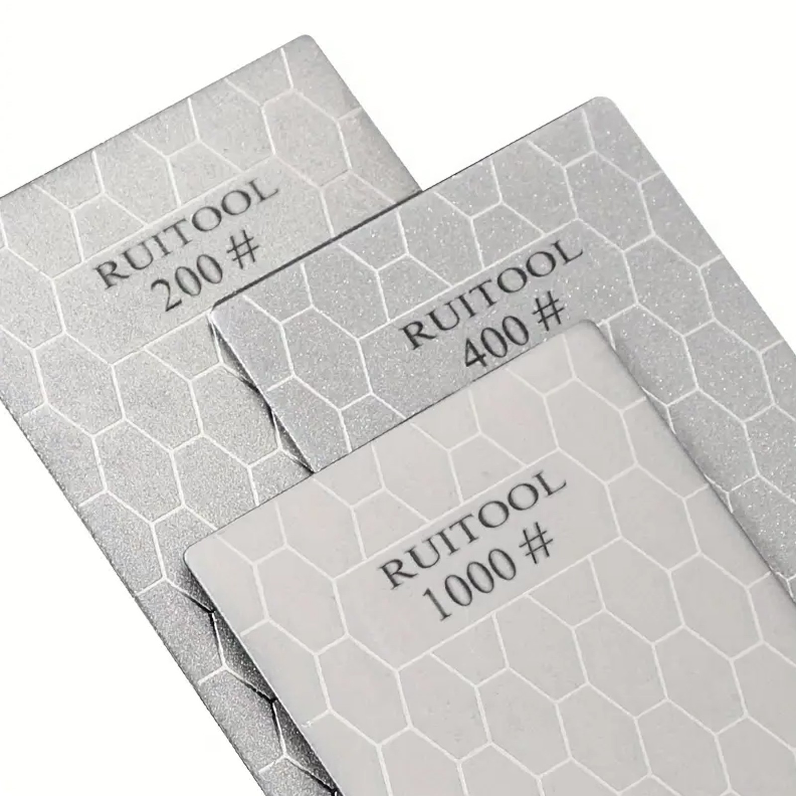 200、400、1000 Grit Diamond Sharpening Stone Knife  Universal Set of 3