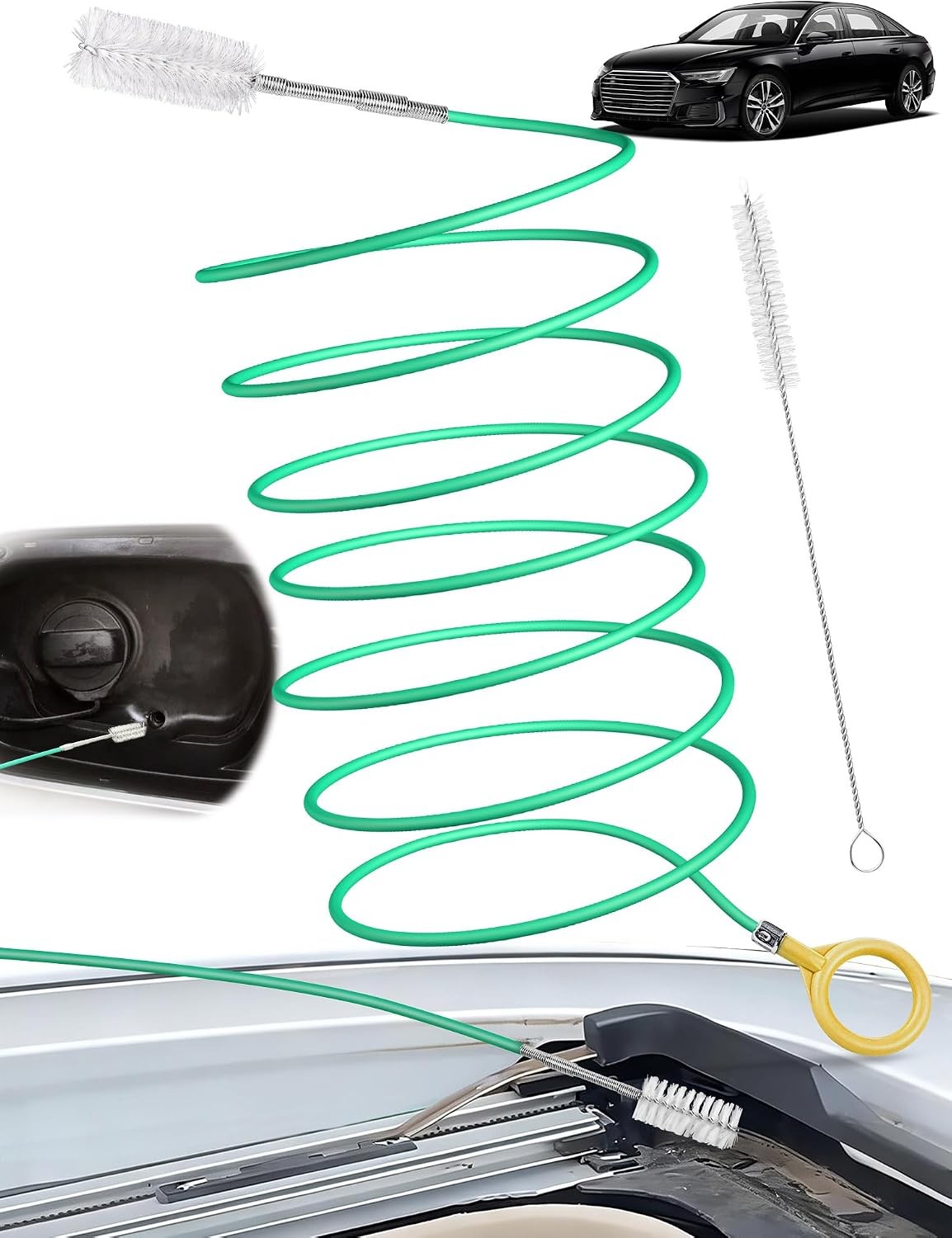 Upgraded Auto Sunroof Drain Cleaning Tool, 120 Inch Long Flexible Drain Brush