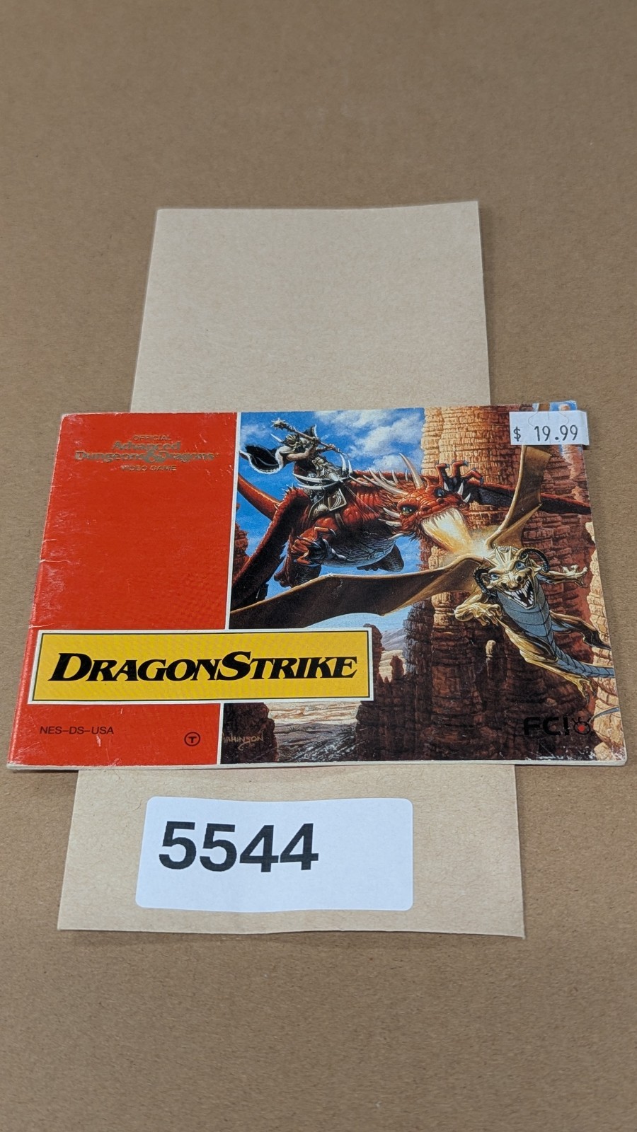 Dragonstrike - Nintendo NES- Manual Only **NO GAME