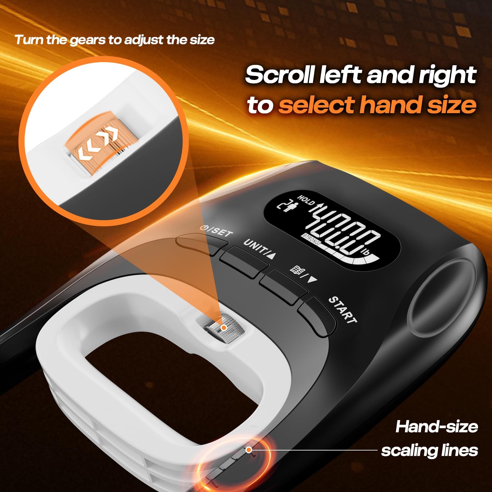 Grip Strength Tester & Trainer 2-in-1 Combo Set-Digital Hand Dynamometer with...