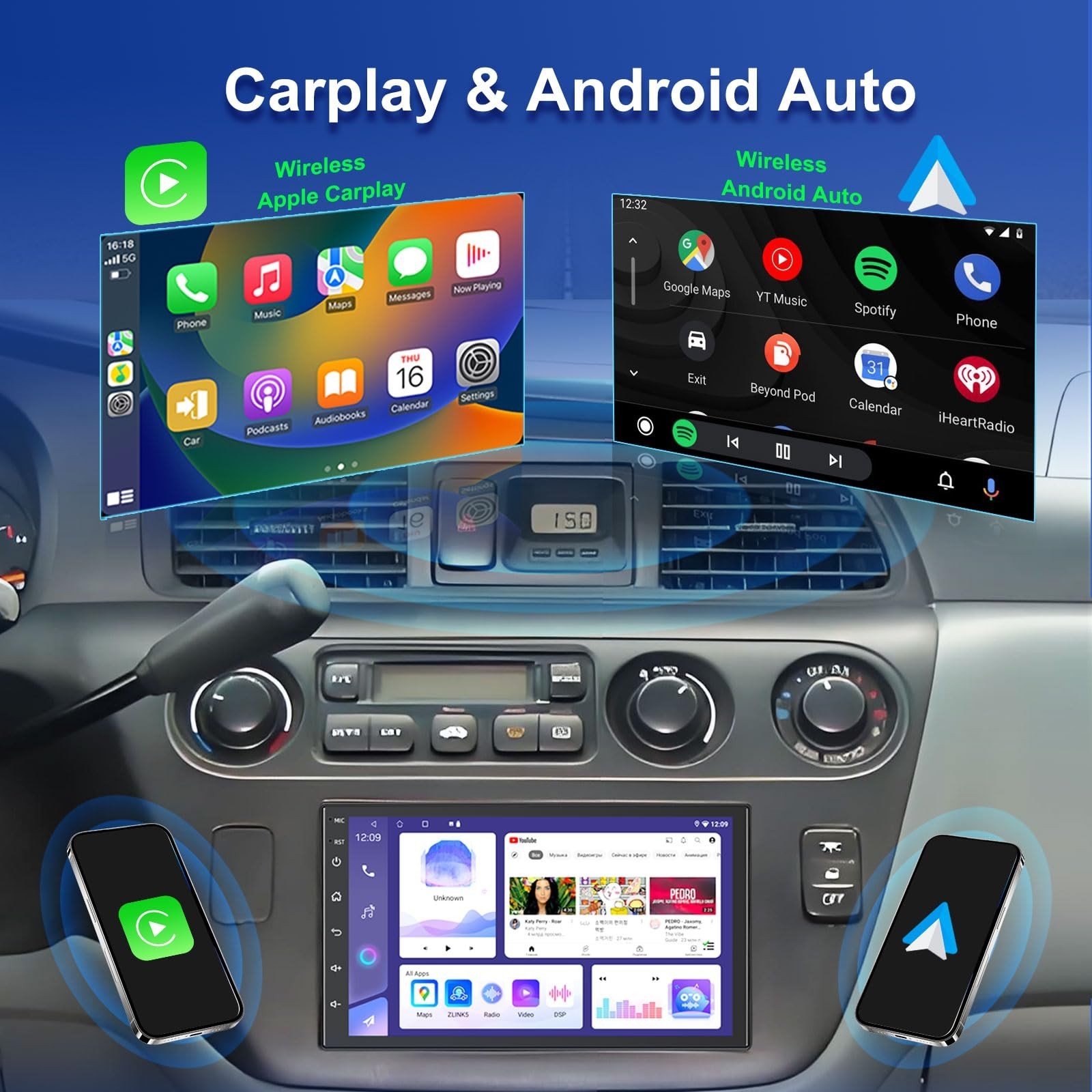 4+64G Car Radio for Honda Odyssey 1995-2004 with Carplay & Android Auto, 7 In...