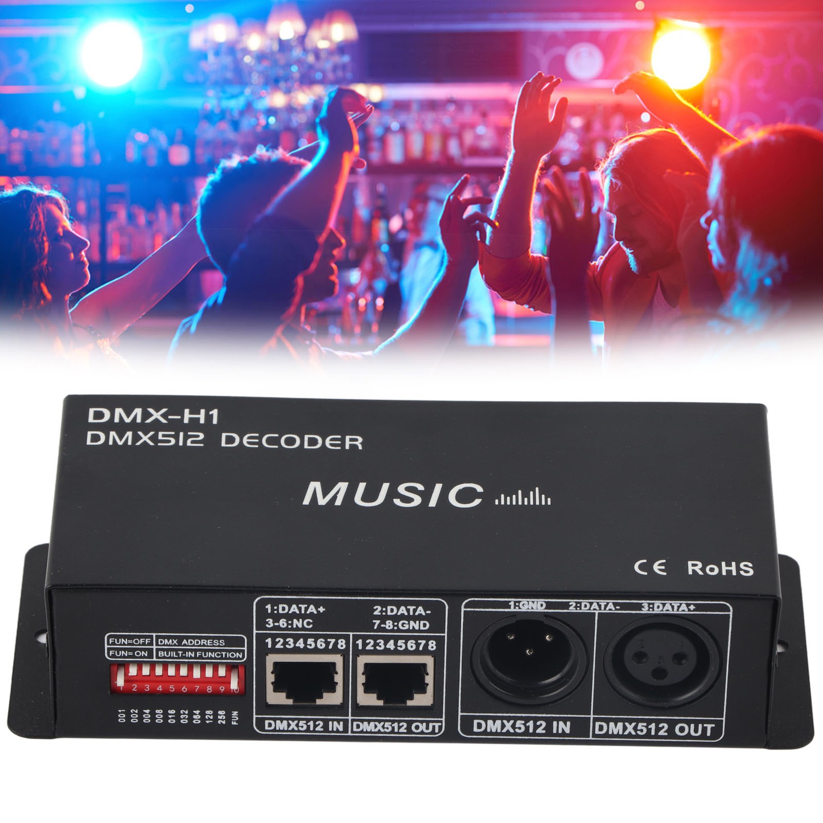 3 Channel DMX Decoder Adjustable RGB Dimming LED Controller For Bars Hotels