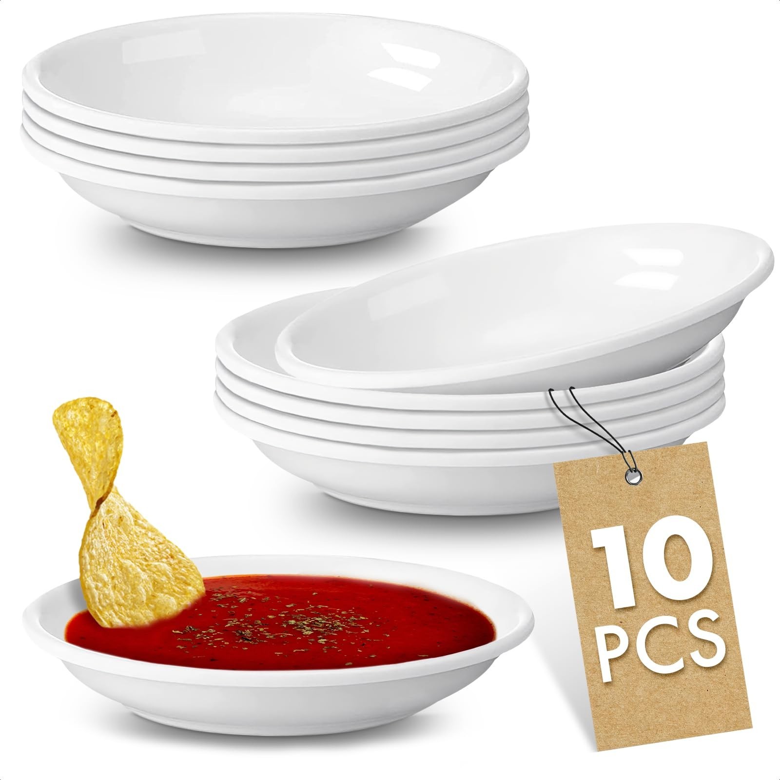 10 Pcs Melamine Sauce Cups Set – 3.62 Inch Small Break-Resistant Soy Sauce