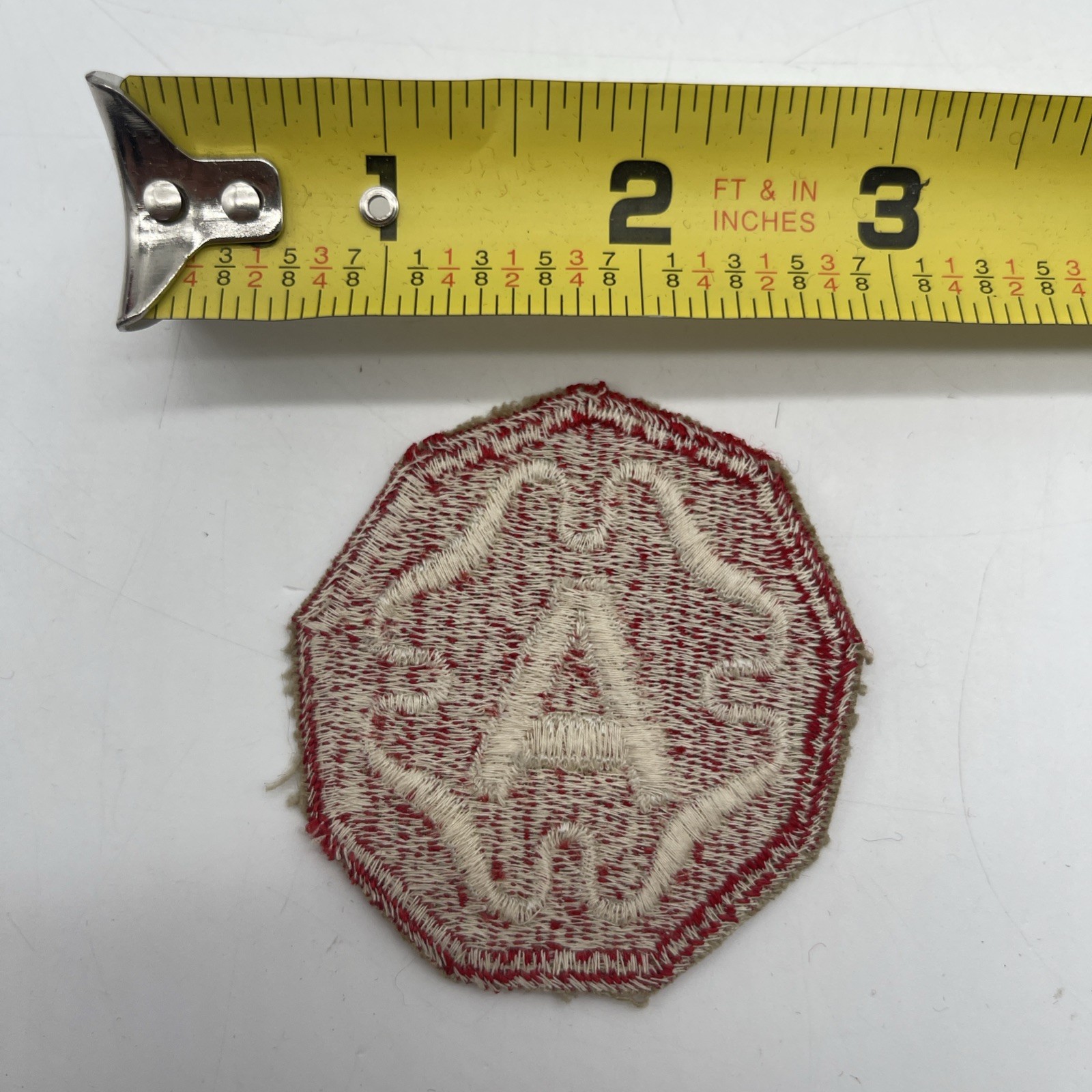 U.S. Military 9th Army Cut Patch Insignia “Letter A” In Clover ~2.5” Older Red