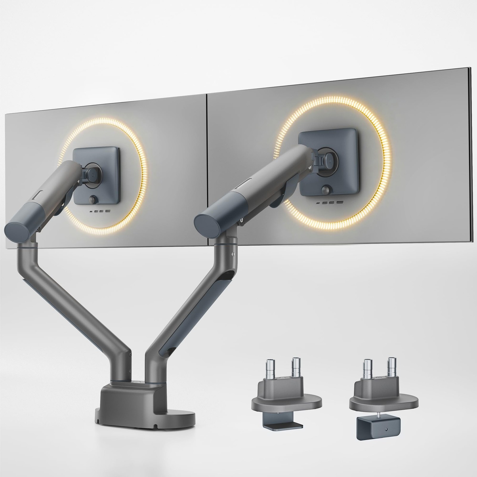 monTEK Dual Monitor Stand for 2 Screens 17 to 35 Inch, Heavy Duty Monitor Mou...