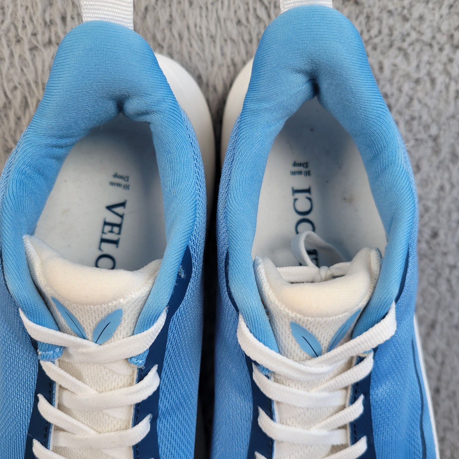 Veloci Ascent Shoes Womens 8 Blue White Running Lace Up Sneakers 10 mm Drop