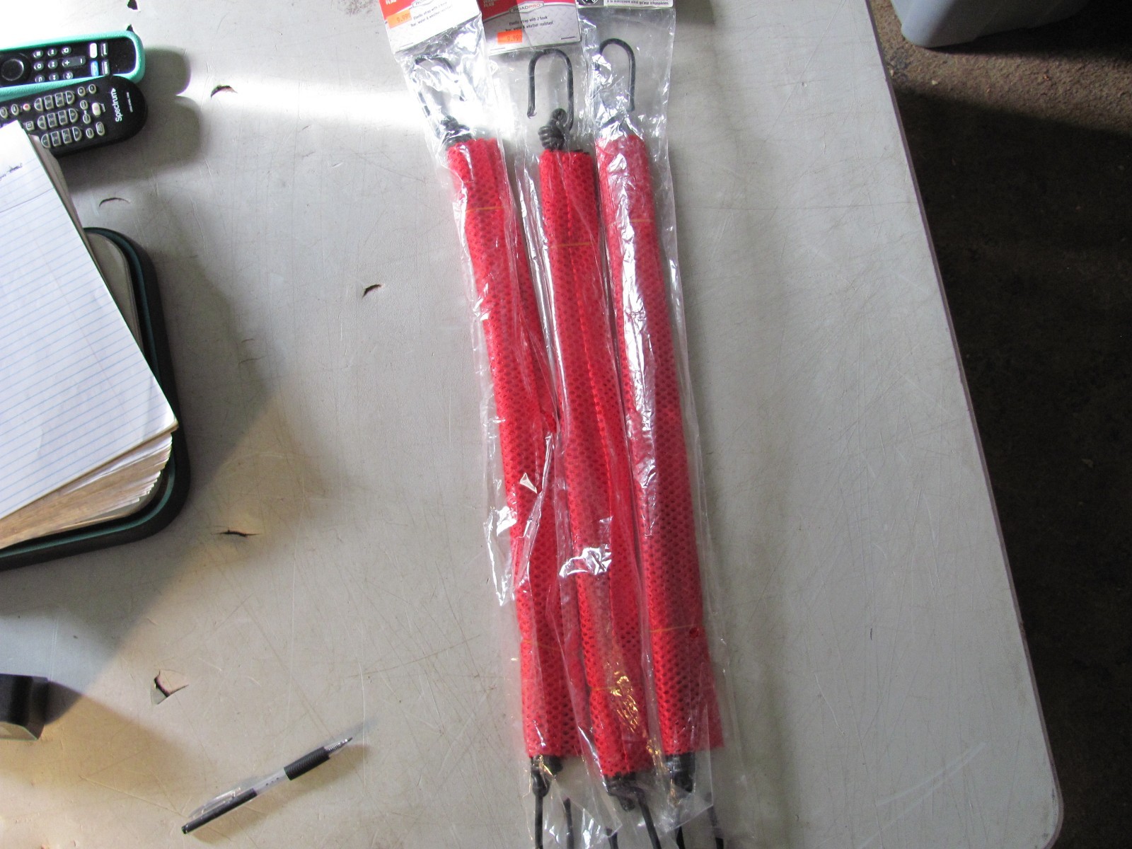 3- Mesh Warning flags. Road Pro Red Mesh 18"x18" with bungee. 1818B