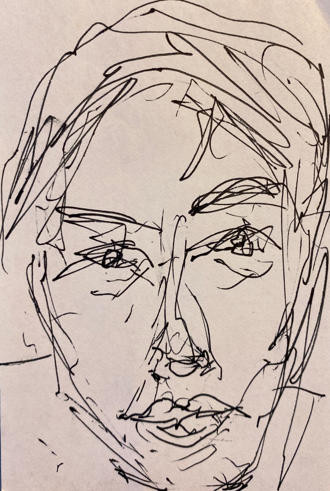 1960s Modernist Portrait drawing of a Man