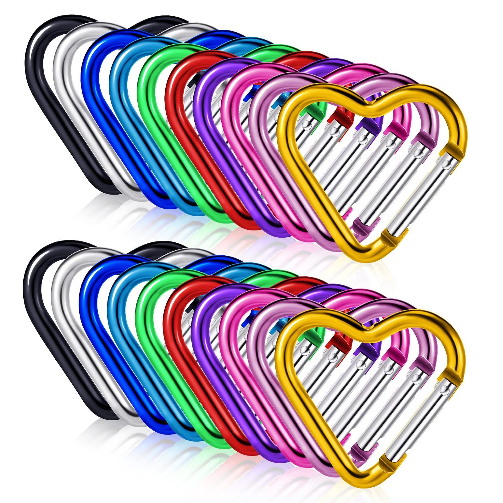 Heart Shape Keychain Clip Aluminum Alloy Carabiner Keychain Clip Spring Snap Hoo