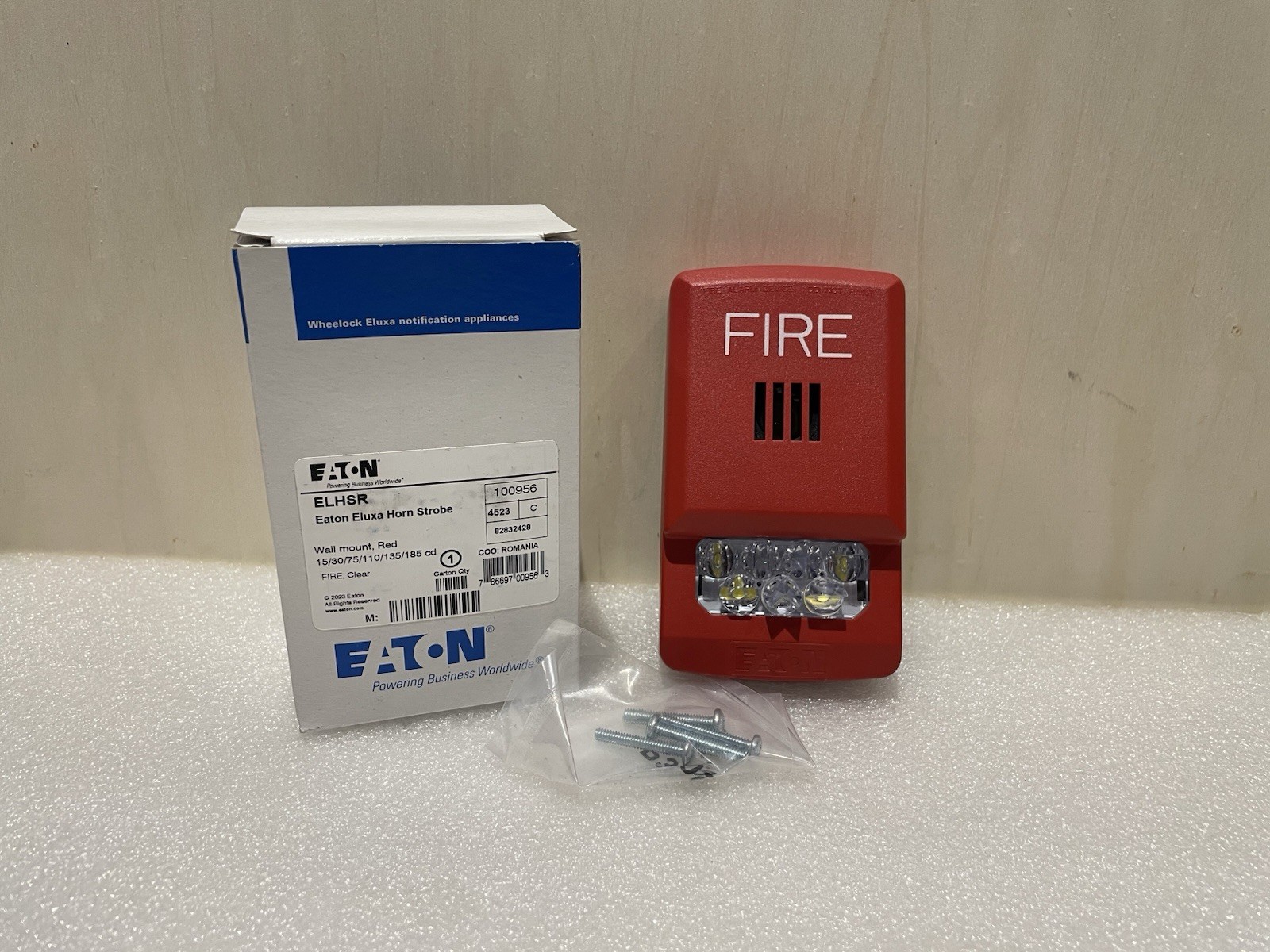 Eaton ELHSR Fire Alarm Horn Strobe ELUXA LED Red Selectable Output