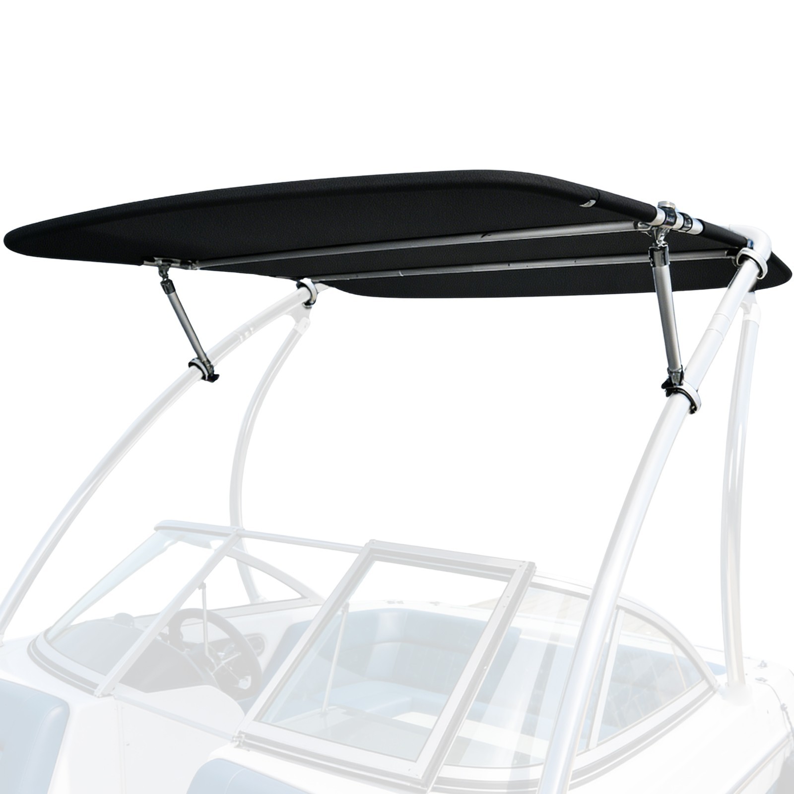 Wakeboard Tower Boat Bimini Top, 600D, 60" L x 52” W for 2-2.5" Tube Wake Towers