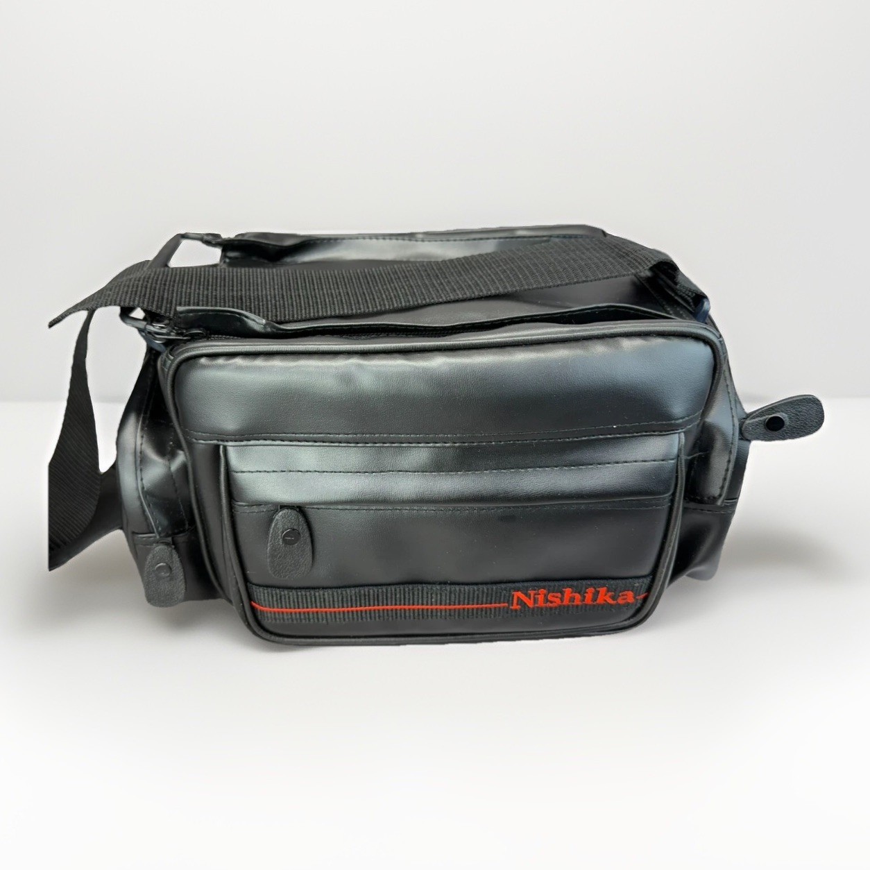 Black Leather Camera Bag NISHIKA Carrying Case NEW Equipment Gear 101 Universal