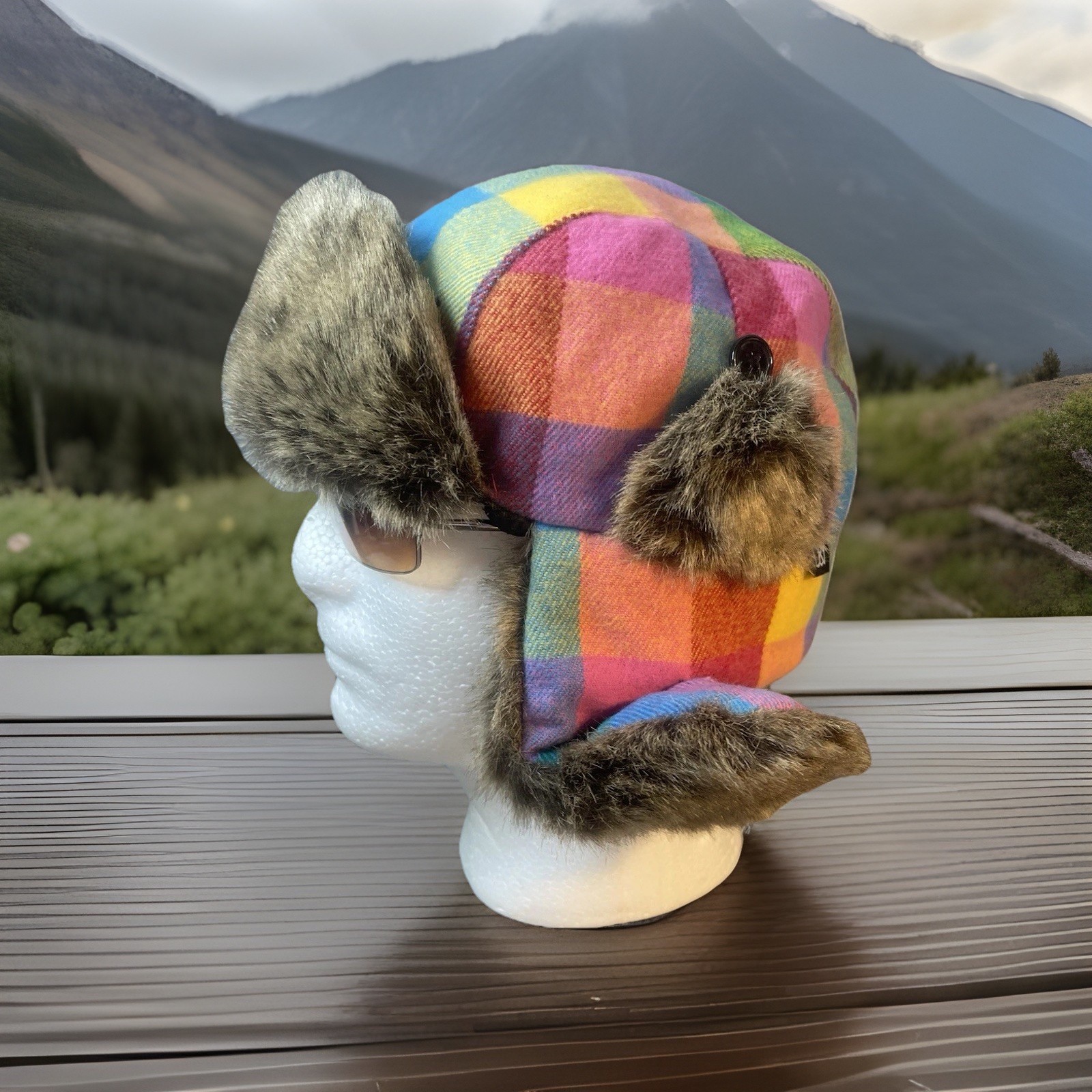 D&Y Trapper Style Ski Hat Model WTP0881 One Size Multicoloured Winter Warm