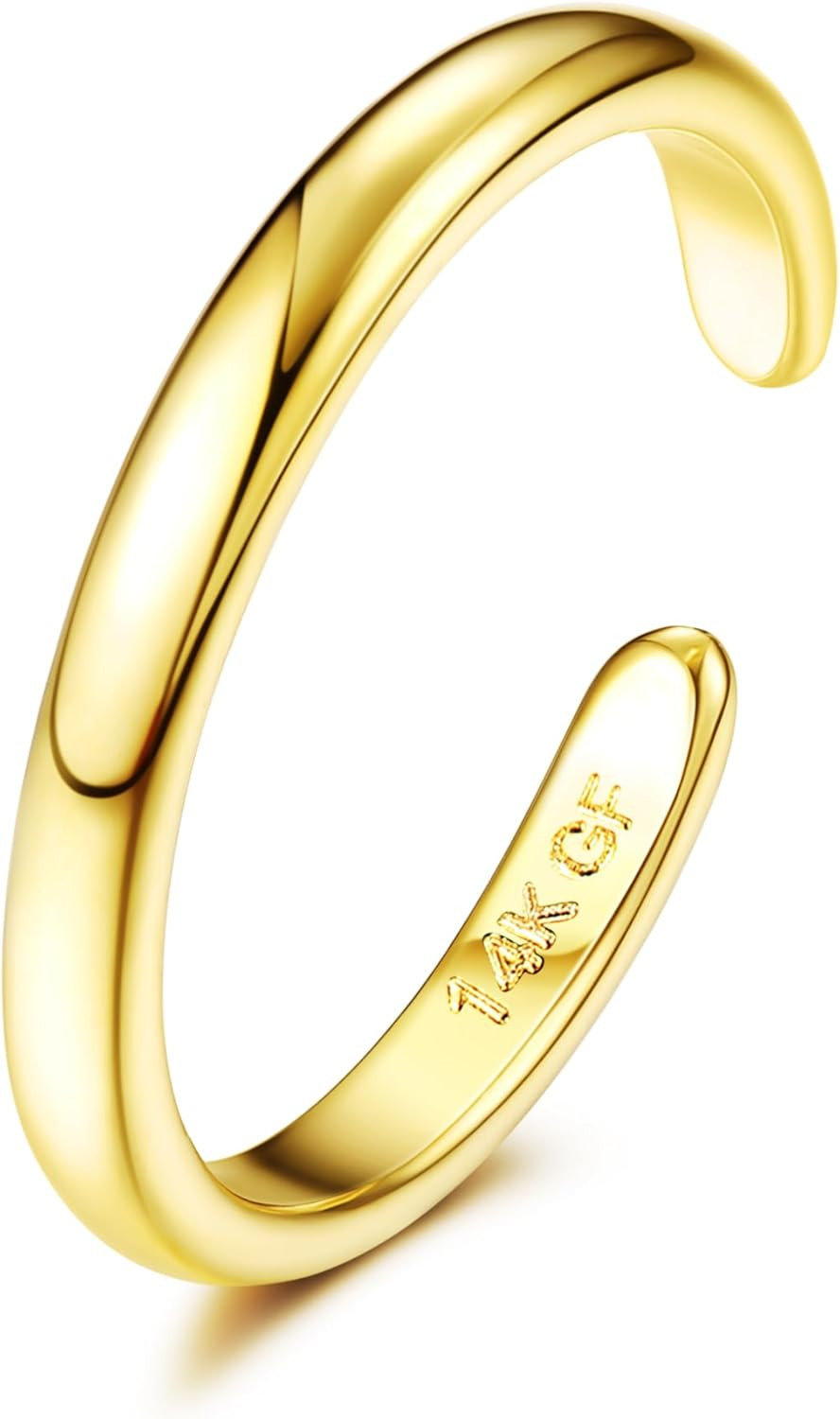14k Gold Fillled Toe Rings for Women Non Tarnish, Dainty Hug CZ Band Toe Rings G