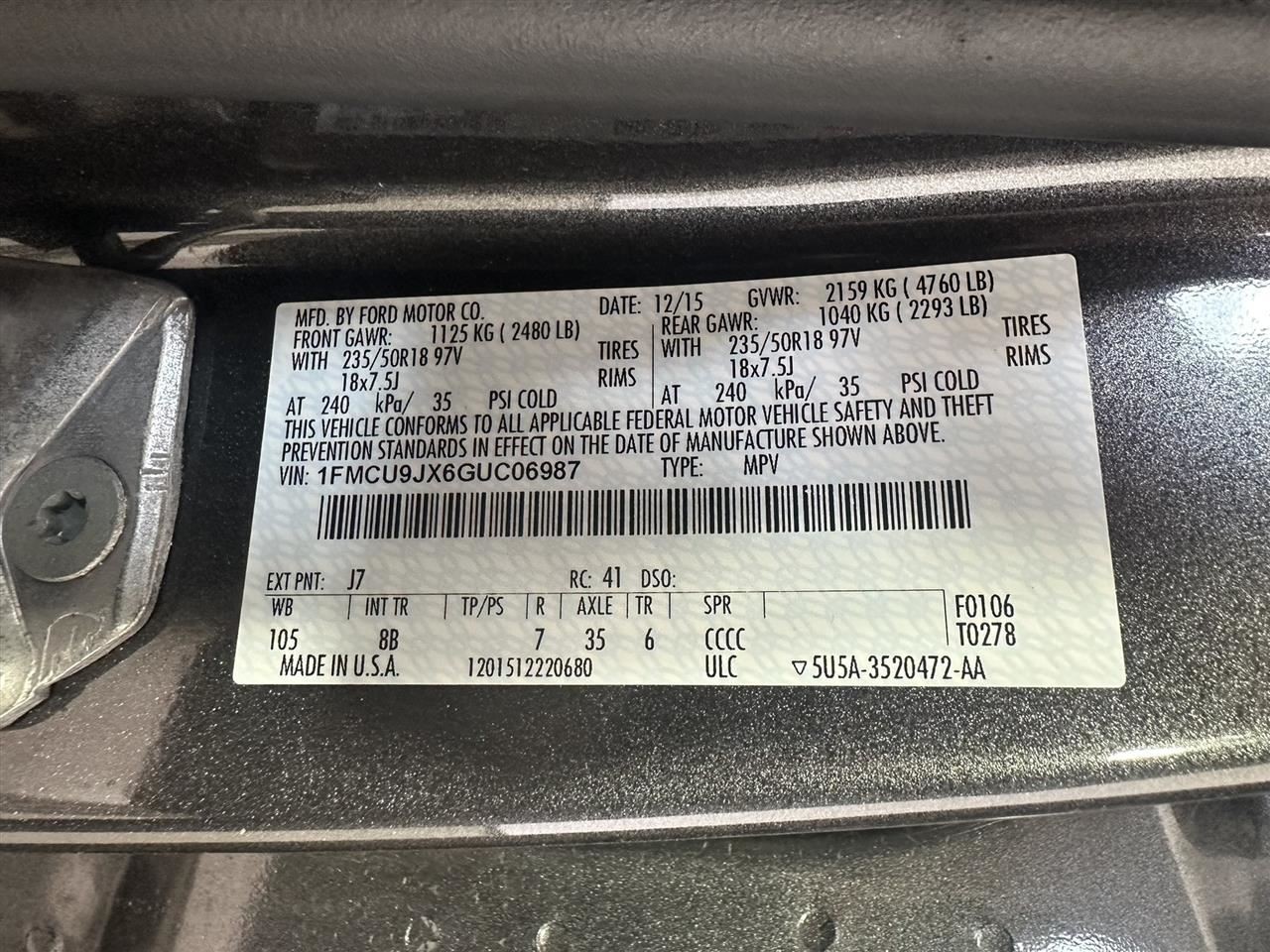 Driver Left Front Spindle/Knuckle Fits 13-19 ESCAPE 2857617