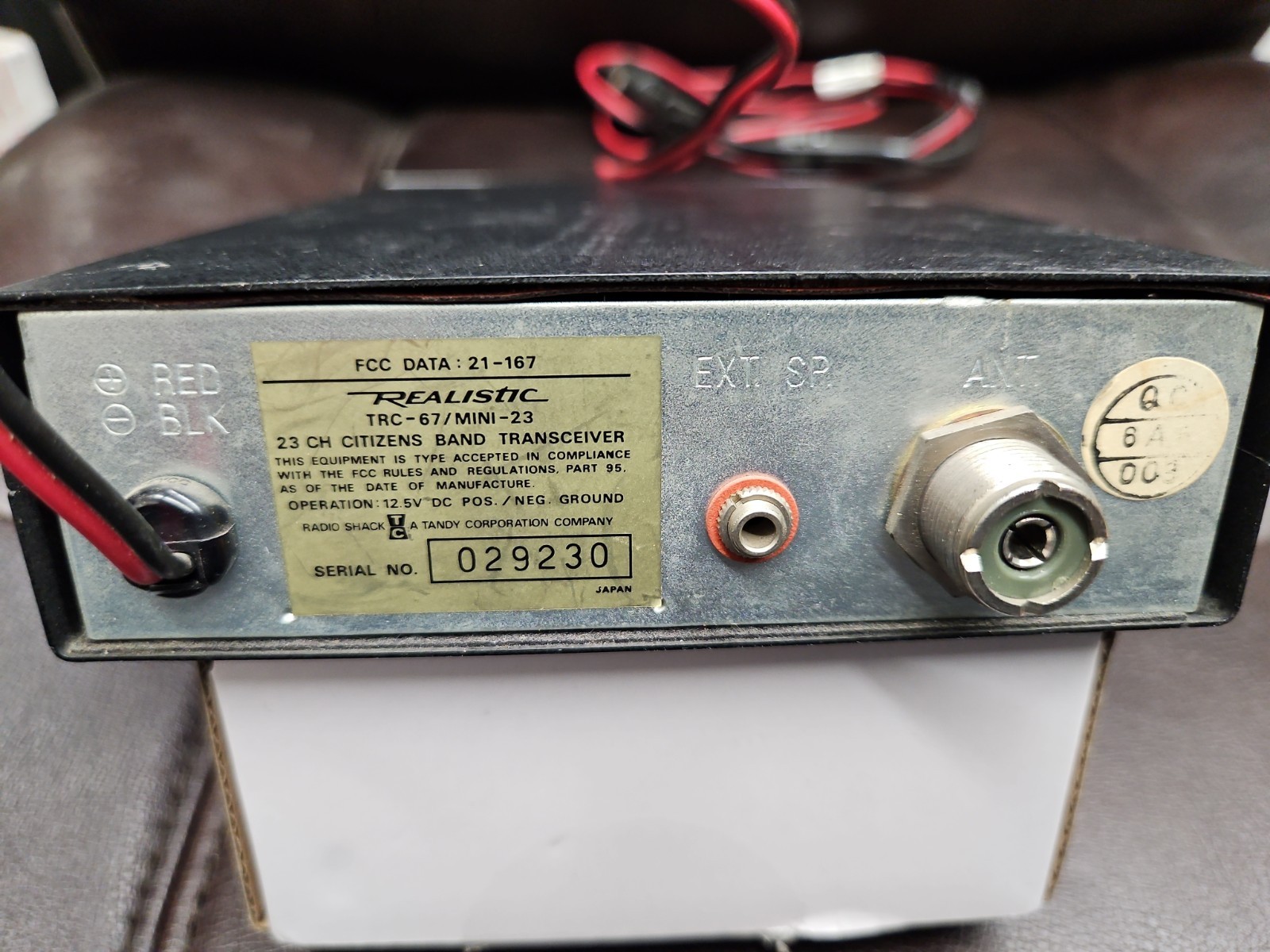 Vintage Realistic TRC-67 23 Channel CB Transceiver Untested Powers On, No Mic
