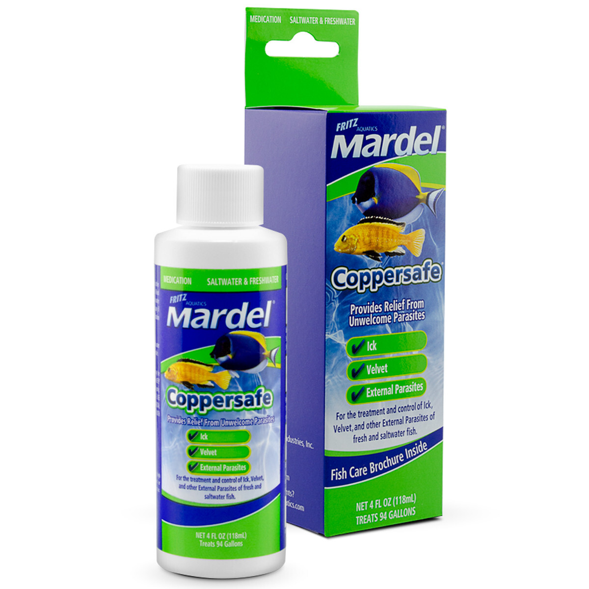 Fritz Mardel Coppersafe 4oz Provides Relief from Ick Velvet & External Parasites