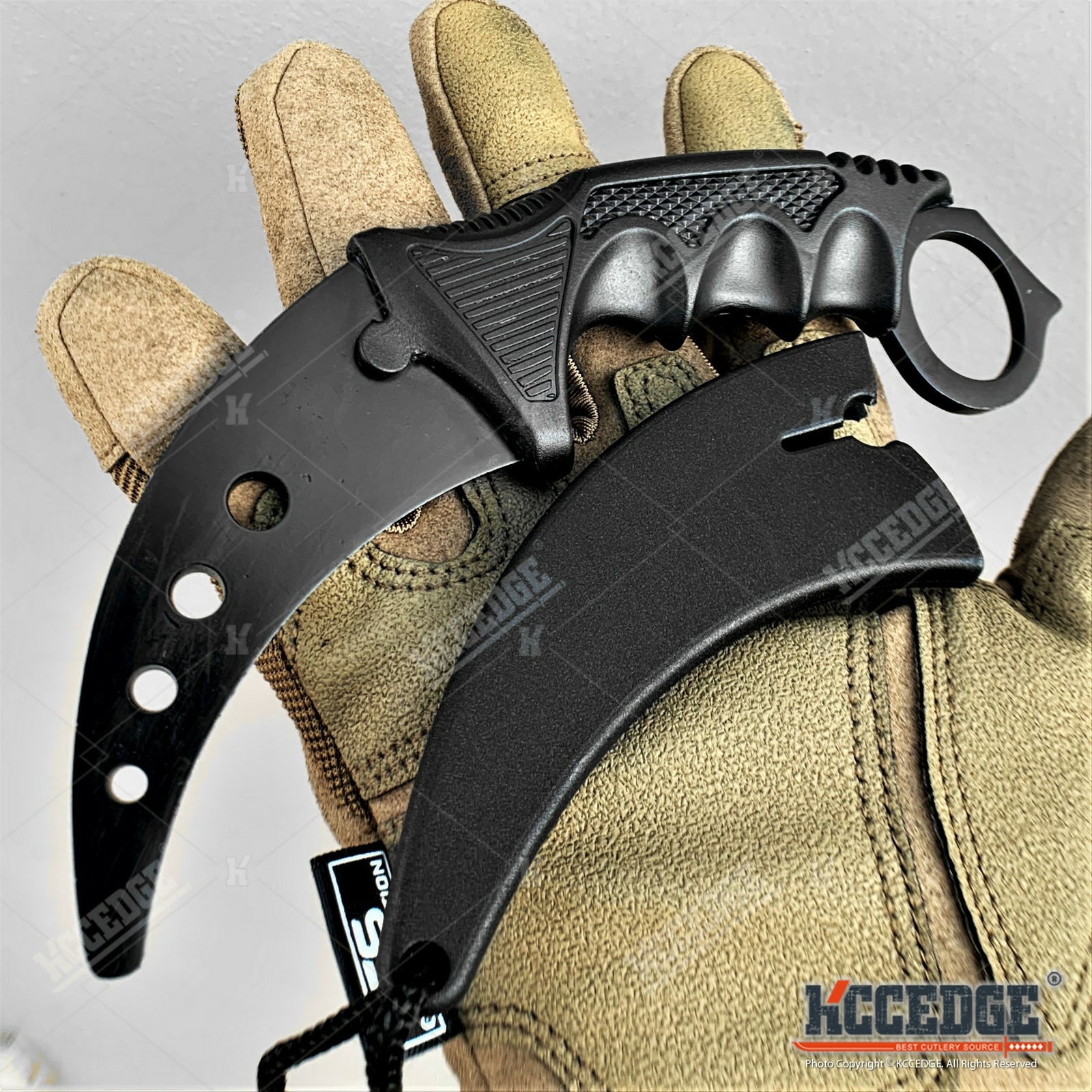 7.5" Fixed Blade Knife FULL METAL TRAINING KARAMBIT with DULL EDGE