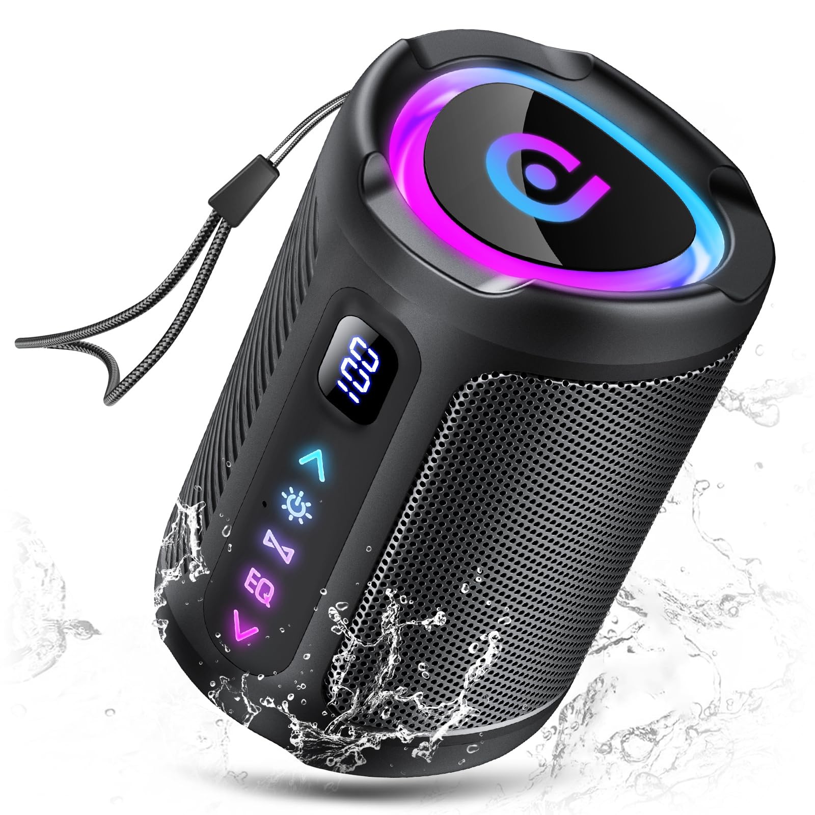 aowoka Bluetooth Speaker, 2026 Portable Wireless Speakers with Led Black