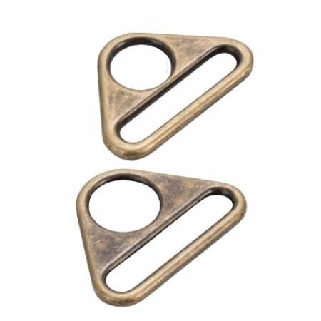 byAnnie - 1 1/2" Triangle Ring Flat in Antique Brass, Set of Two