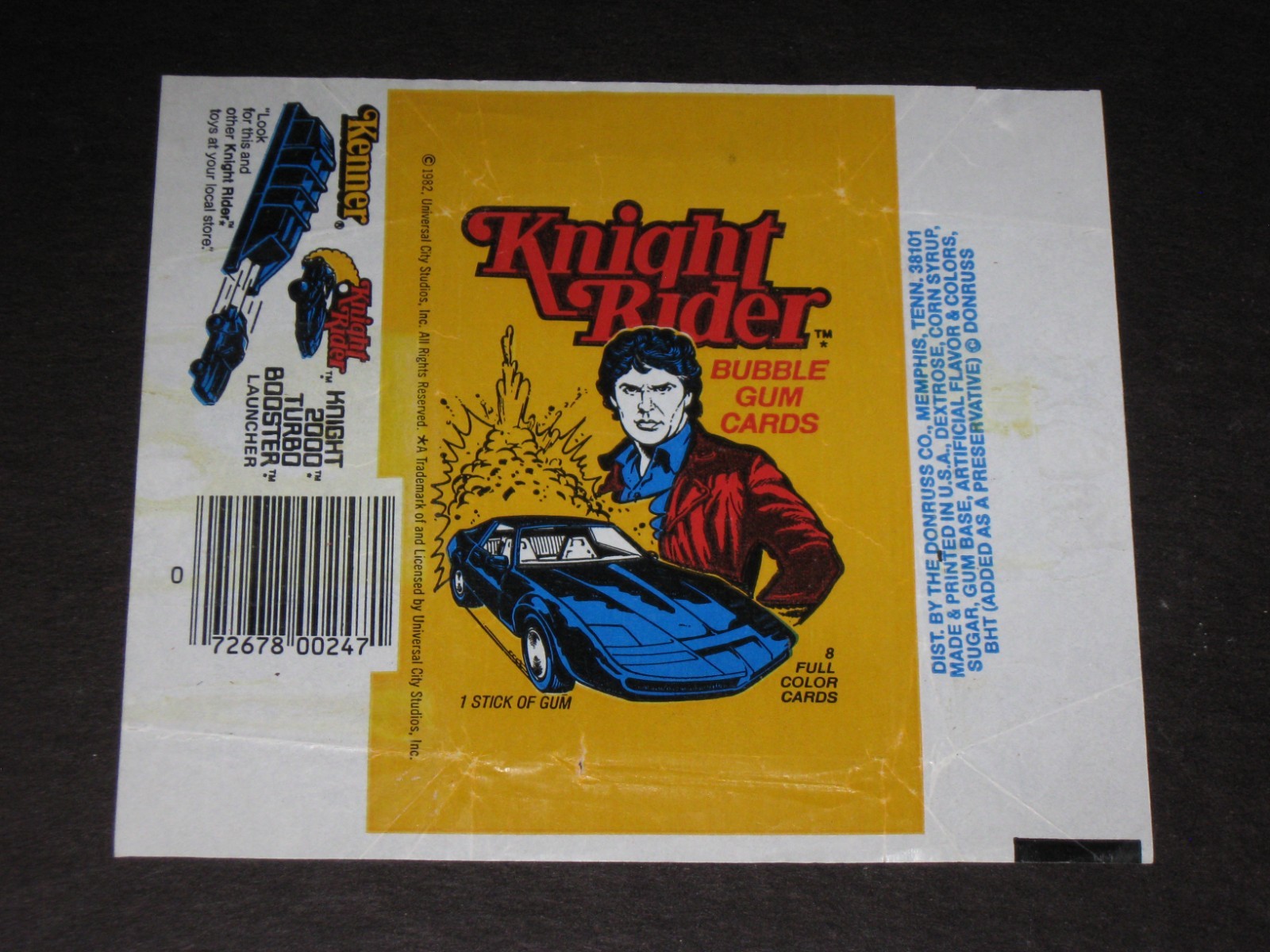 KNIGHT RIDER TV Series © 1982 Donruss Original Wax Card Wrapper