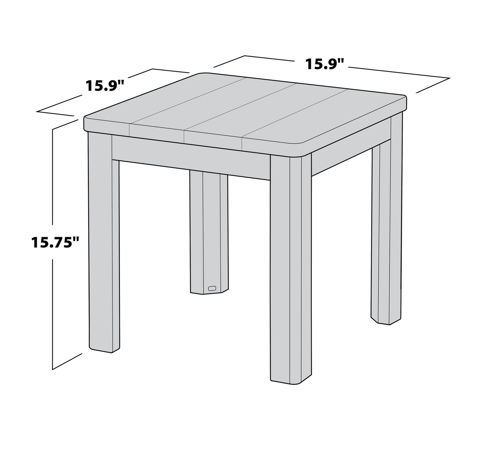 Outdoor Chaise Side Table - White