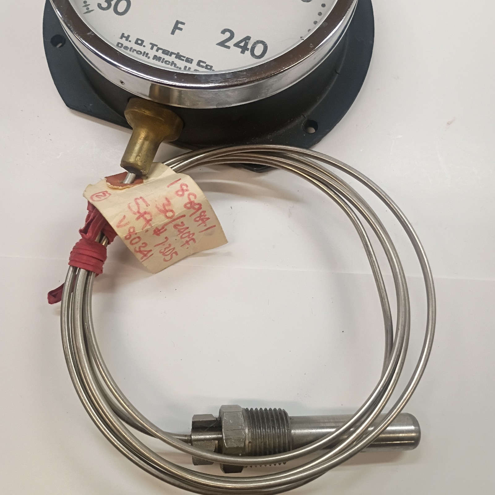 Trerice Dial Thermometer With Temprature Sensor And Capillary Tube. NOS.