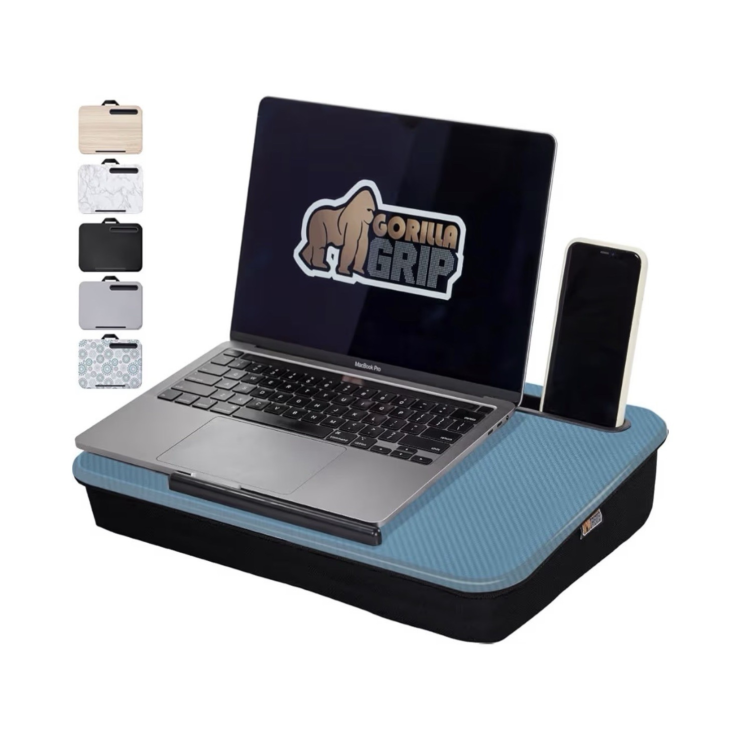 Gorilla Grip Lap Desk Blue Padded with Device Slot for 15 in Laptop