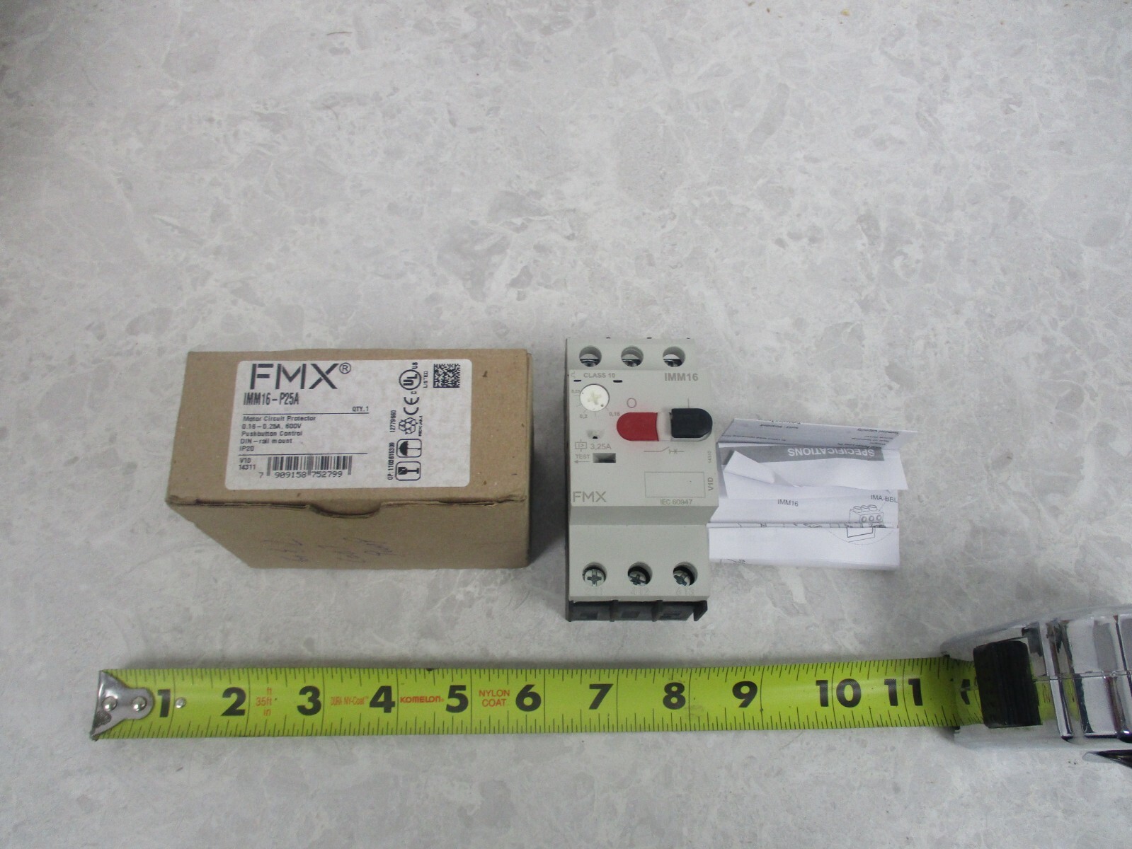 FMX IMM16-P25A, MOTOR CIRCUIT PROTECTOR, 0.16-0.25A, 600V, T1662