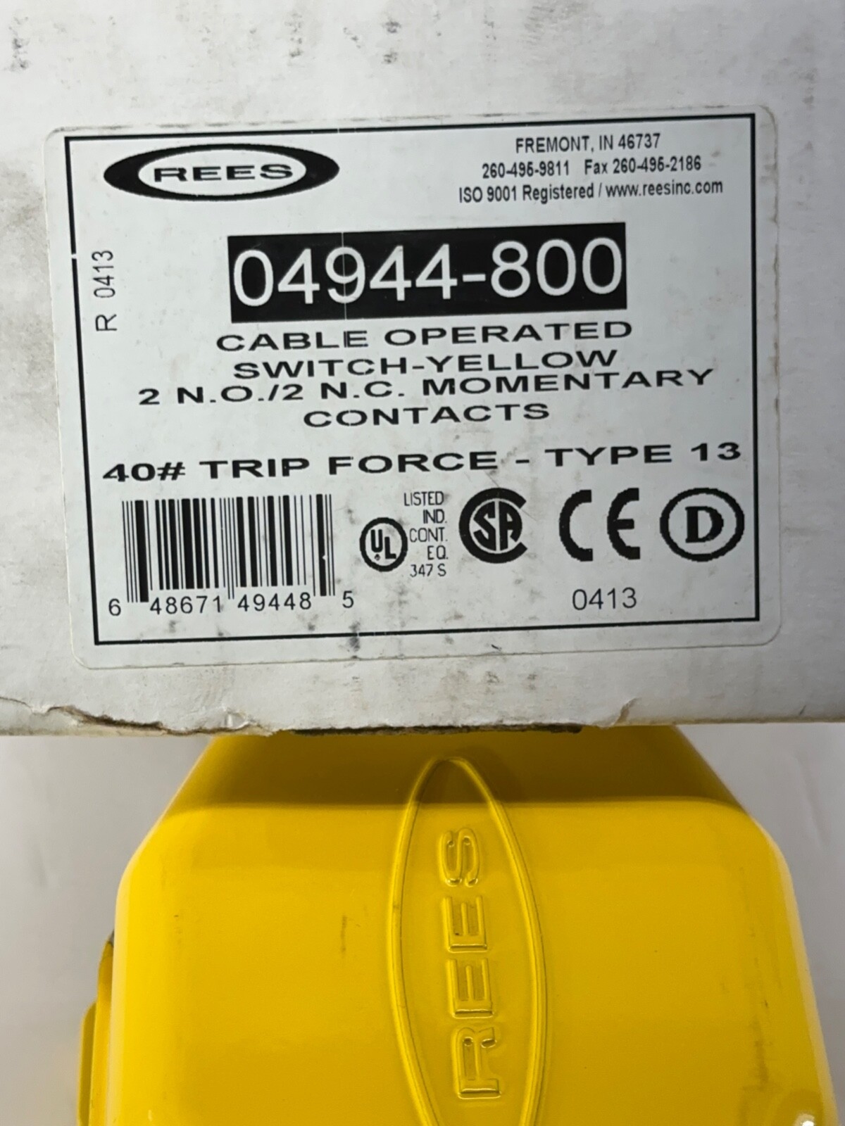 REES 04944-800 Cable Operate Switch 40 Pound