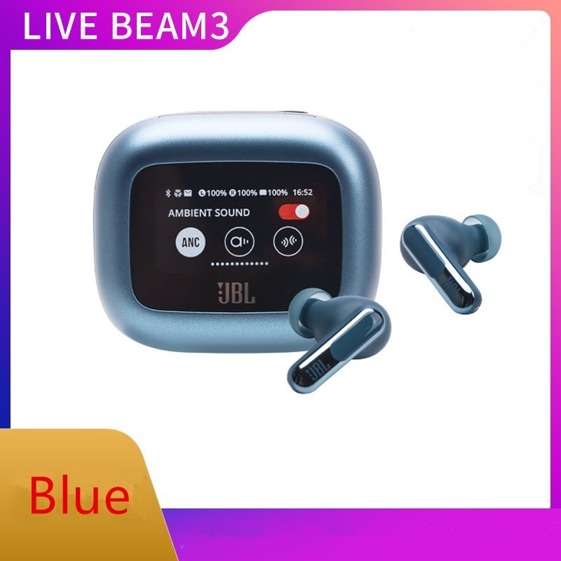 JBL LIVE BEAM 3 True Wireless Noise Cancelling Earbuds Headphones - Blue